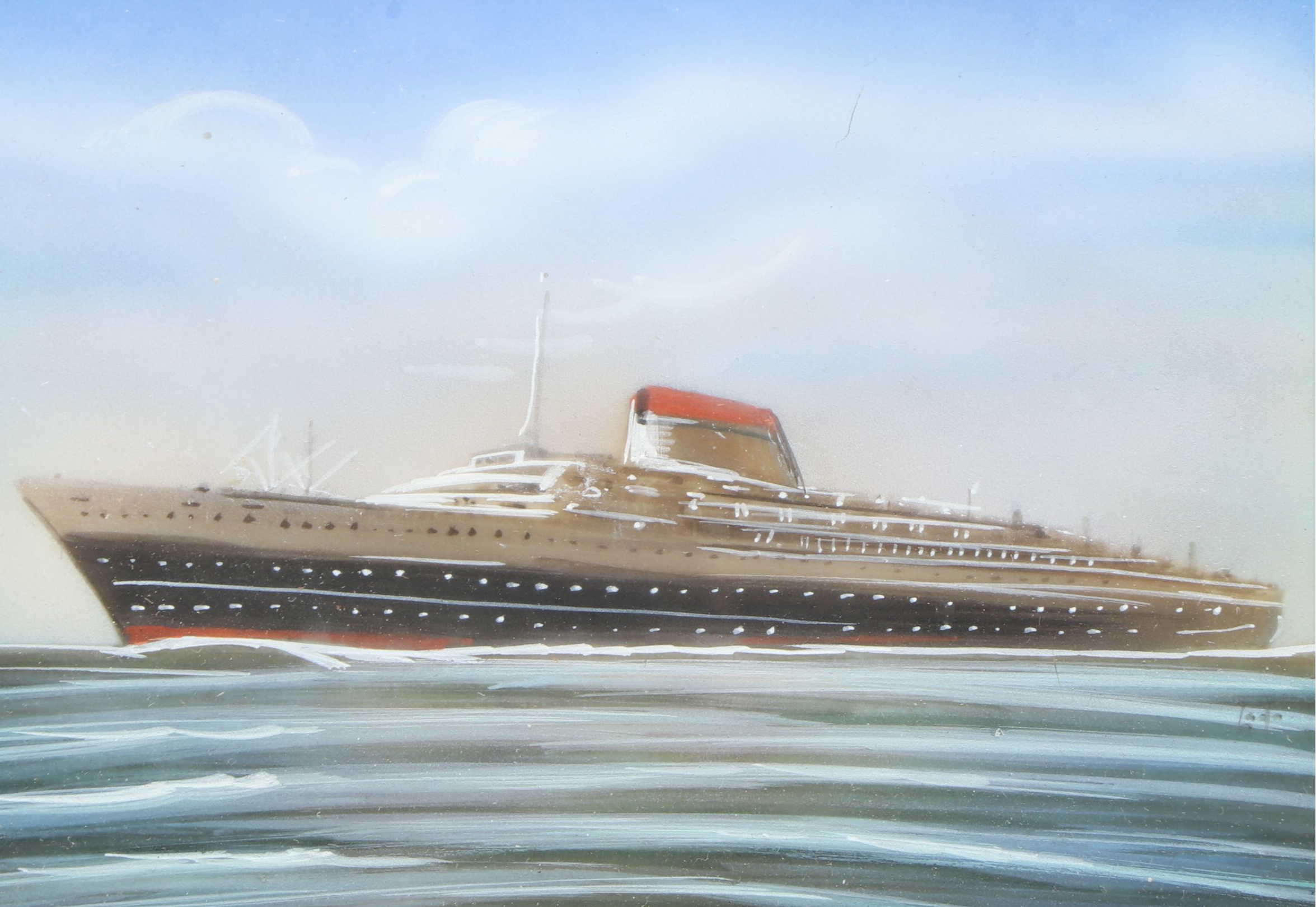 Hand-Painted "Cristoforo Colombo" Souvenir Panting, Mid-20th Century