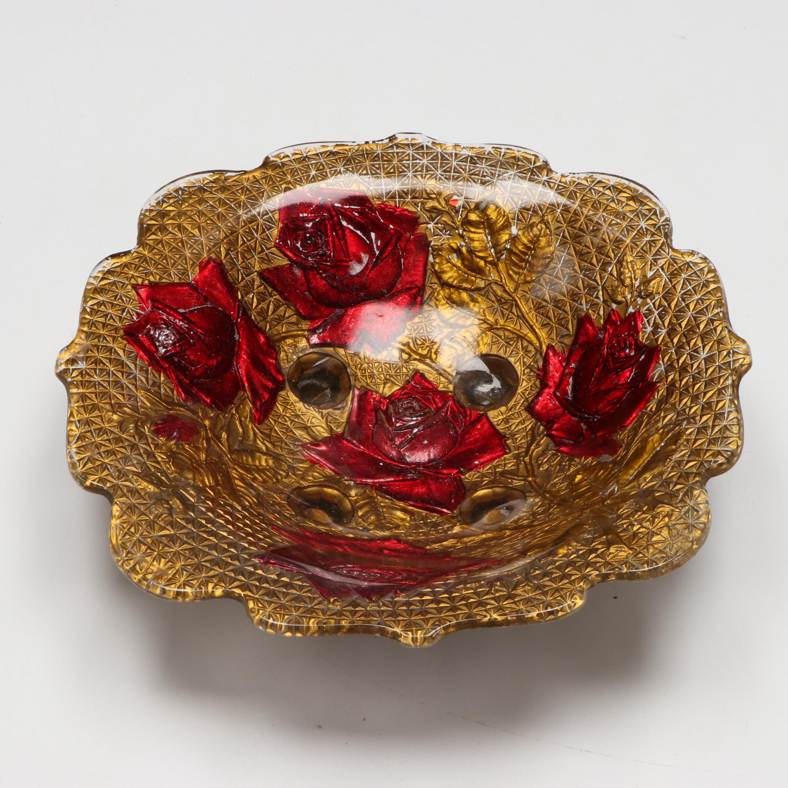 Purple Slag Glass Cake Plate, Goofus Glass Bowl, Suncatchers and More