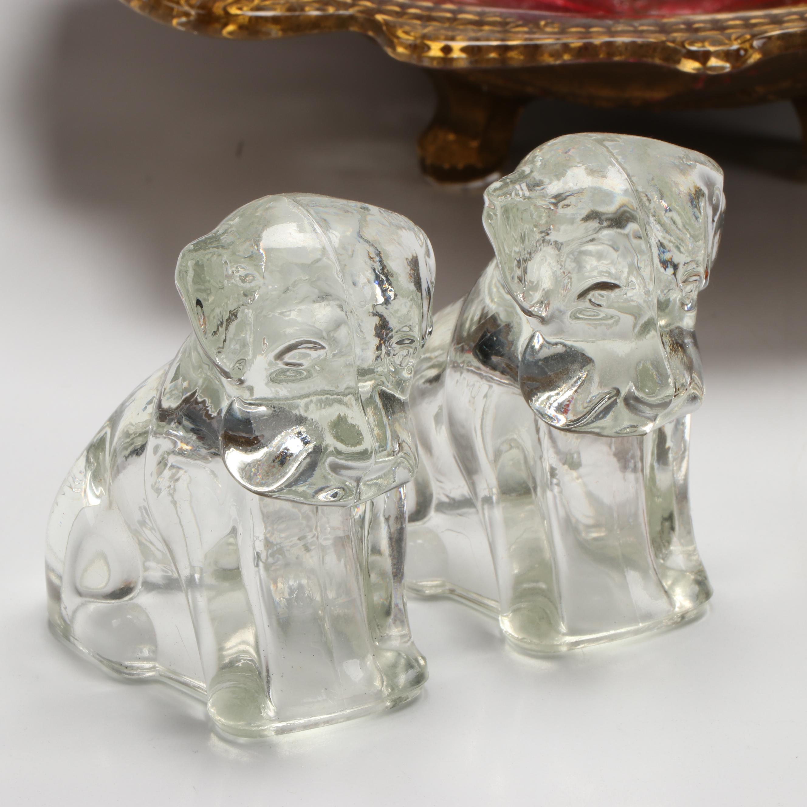 Purple Slag Glass Cake Plate, Goofus Glass Bowl, Suncatchers and More