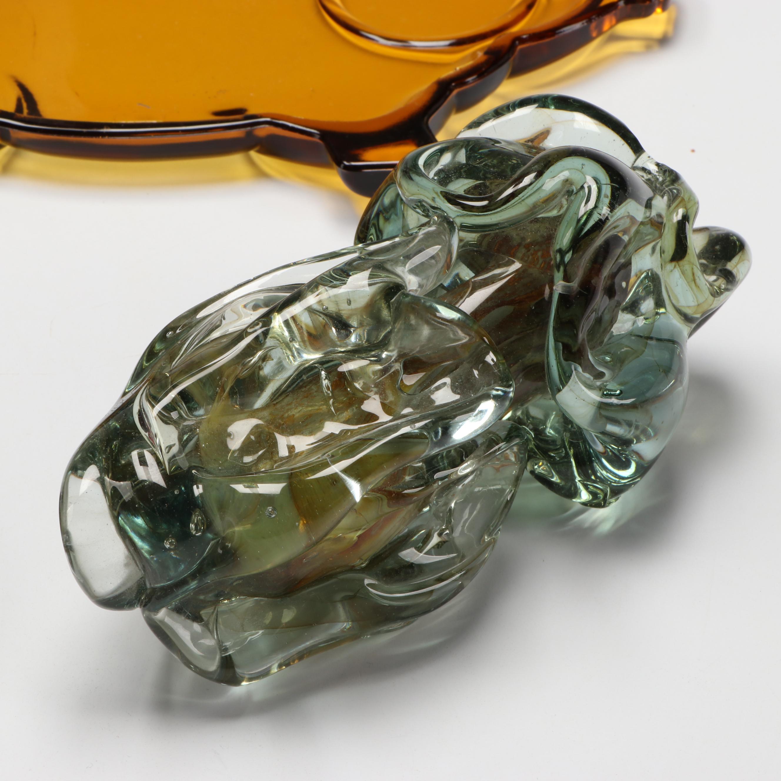 Purple Slag Glass Cake Plate, Goofus Glass Bowl, Suncatchers and More