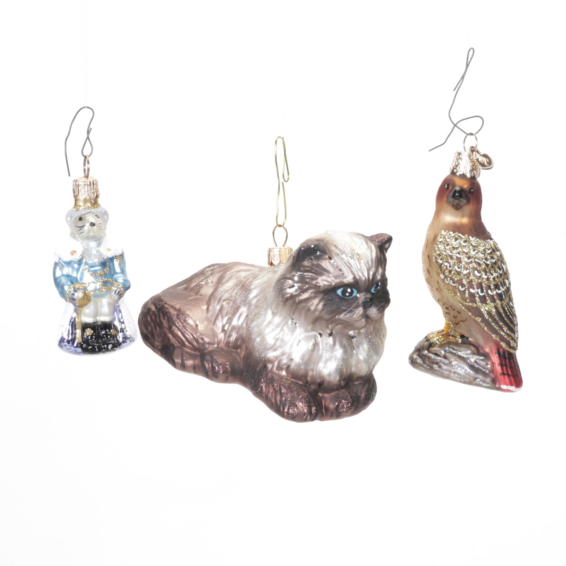 Hand-Painted Glass Emoji and Other Christmas Ornaments