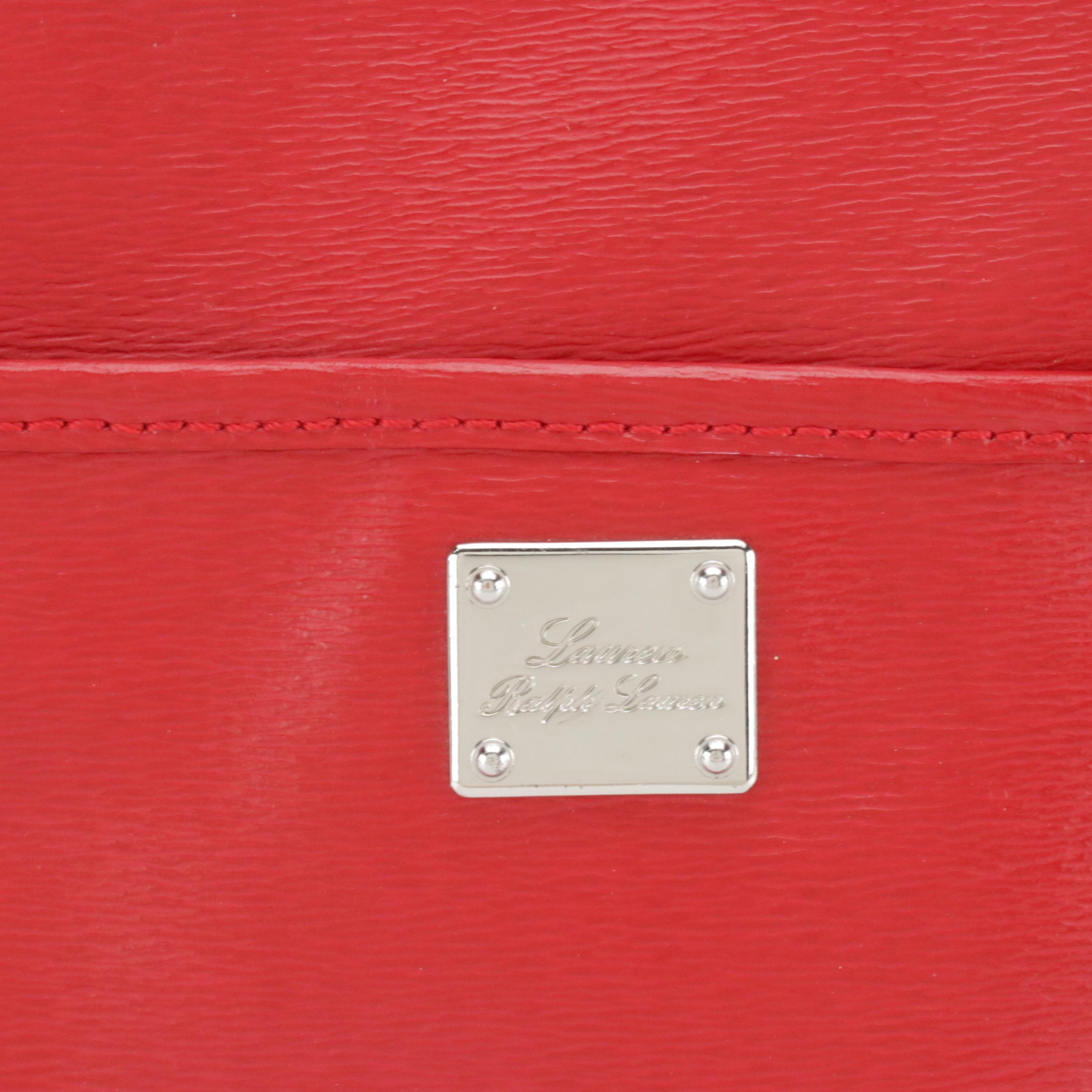 Lauren Ralph Lauren Red Leather Crossbody Bag W/ Salvatore Ferragamo Kitten Heel