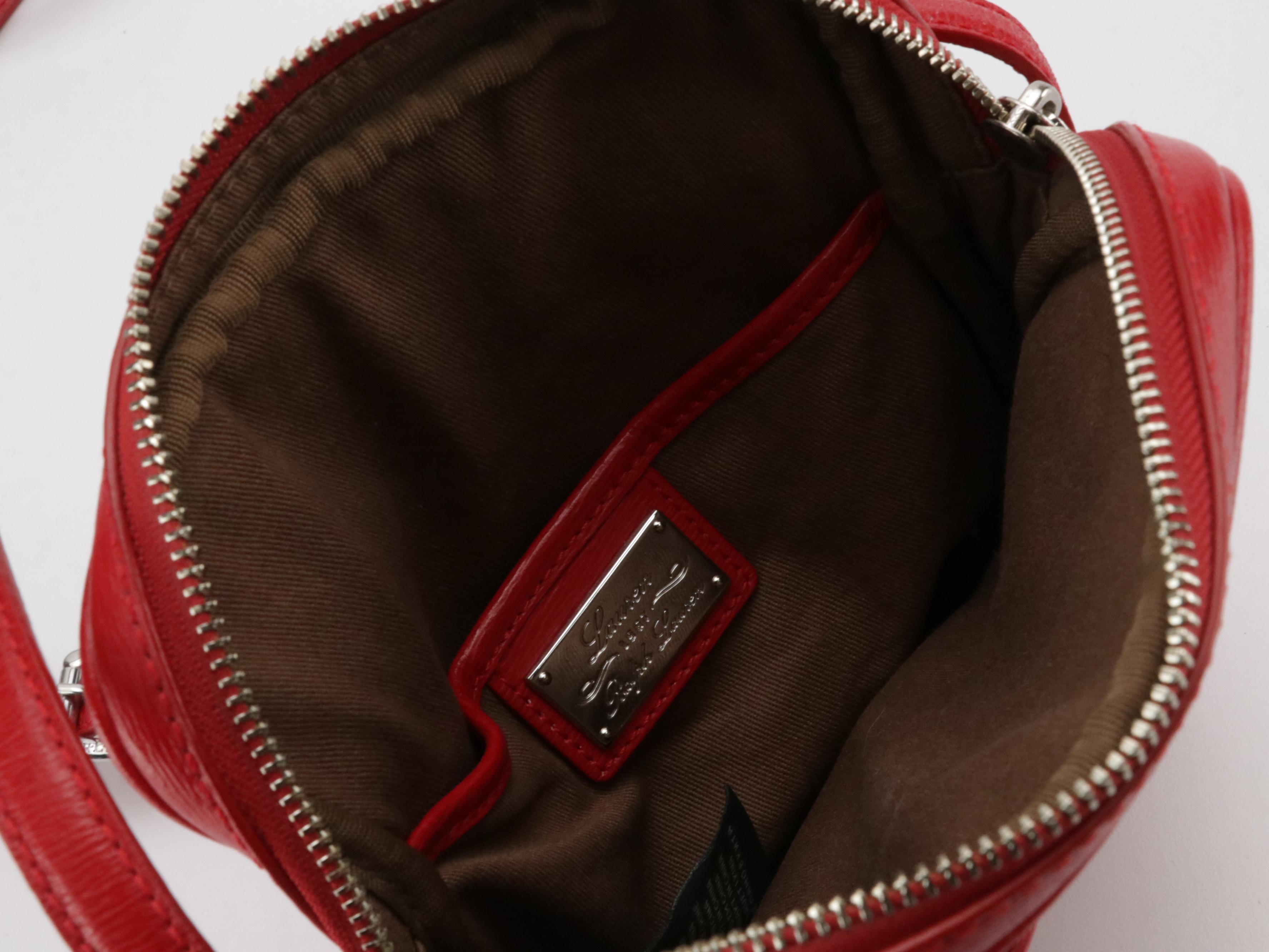 Lauren Ralph Lauren Red Leather Crossbody Bag W/ Salvatore Ferragamo Kitten Heel