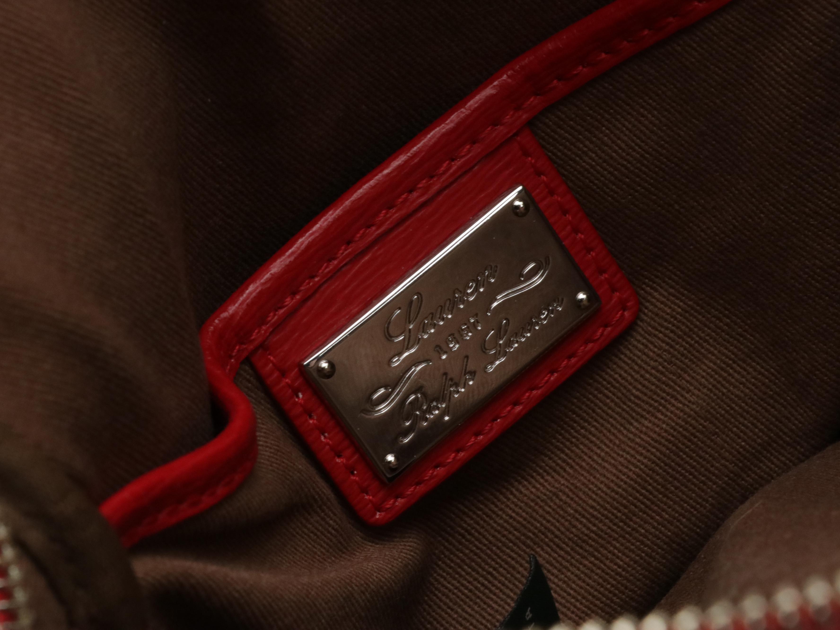 Lauren Ralph Lauren Red Leather Crossbody Bag W/ Salvatore Ferragamo Kitten Heel