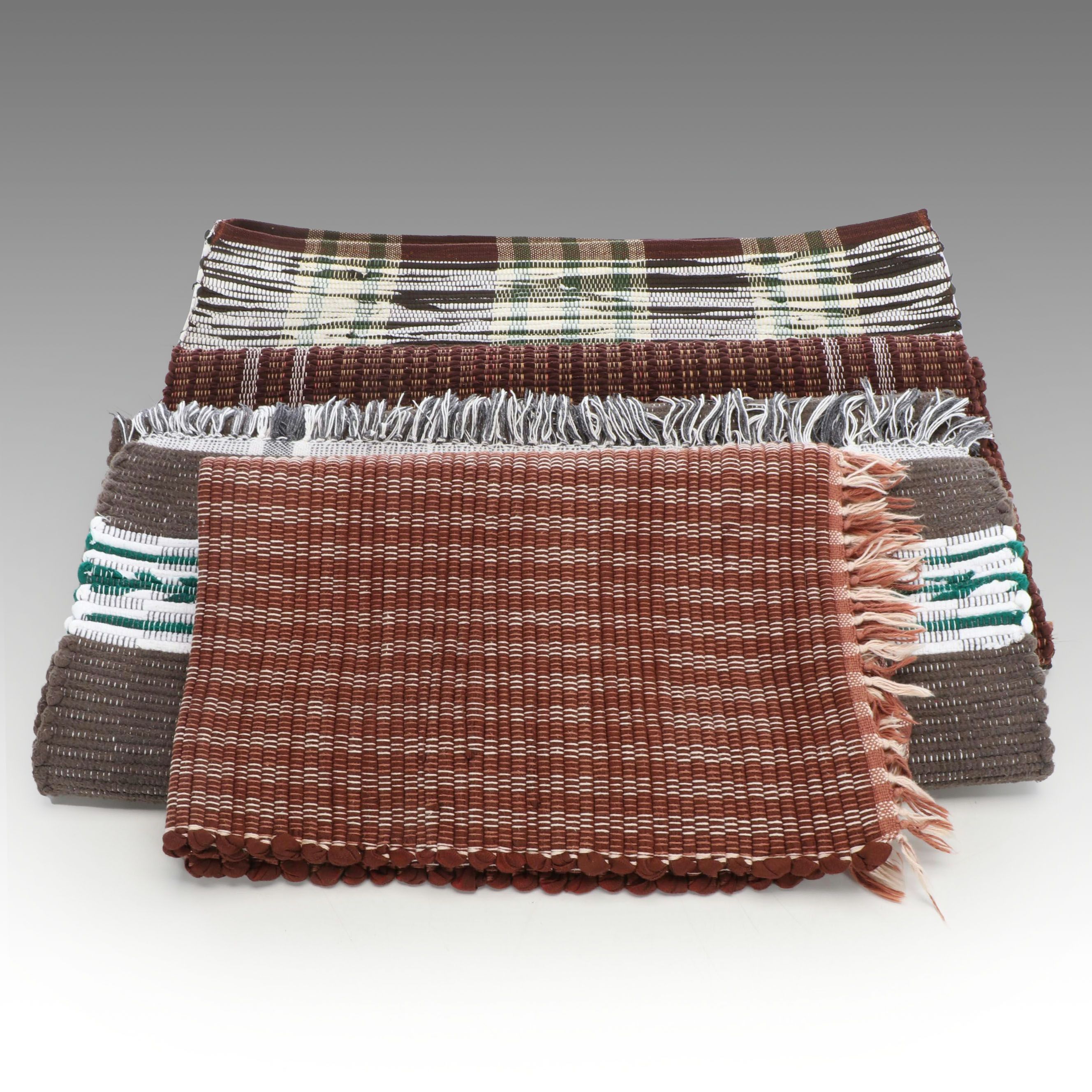 Four Handwoven Chindi Accent Rugs