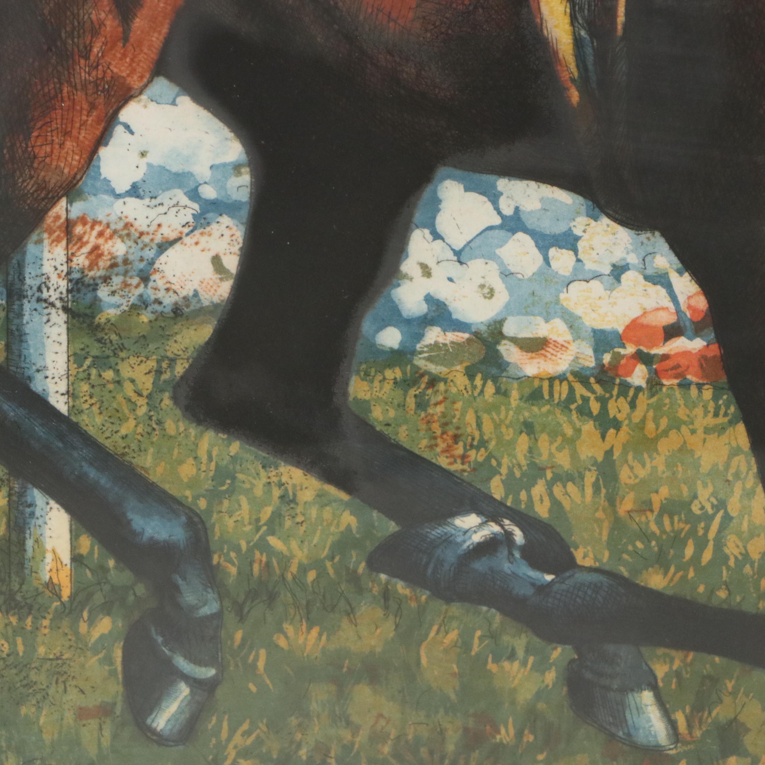 Jenness Cortez Etching "Victorious in the Budweiser Arlington"