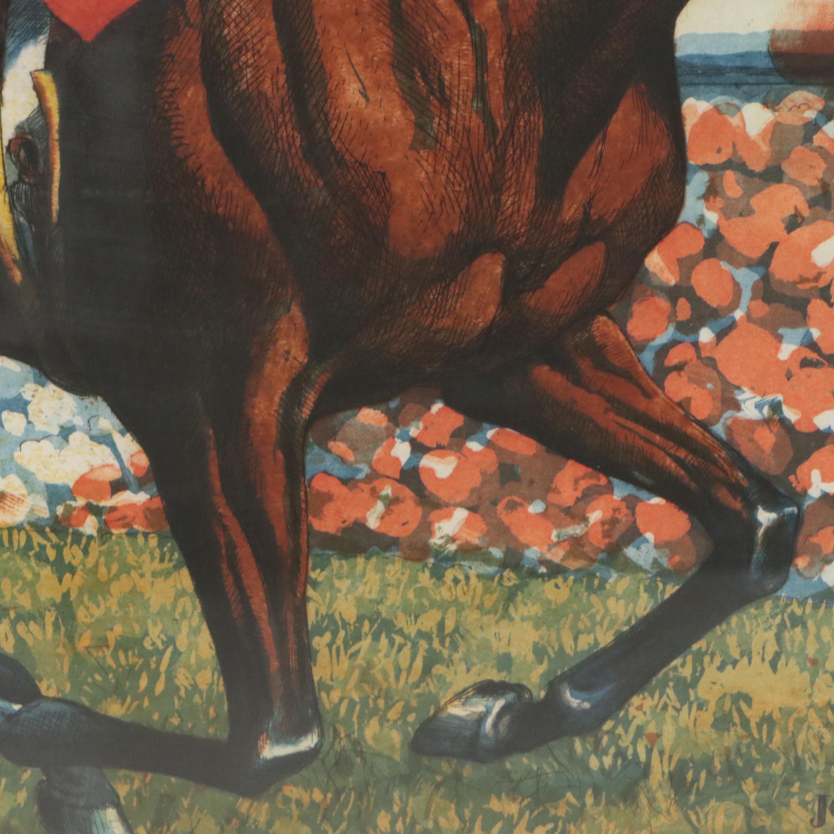 Jenness Cortez Etching "Victorious in the Budweiser Arlington"