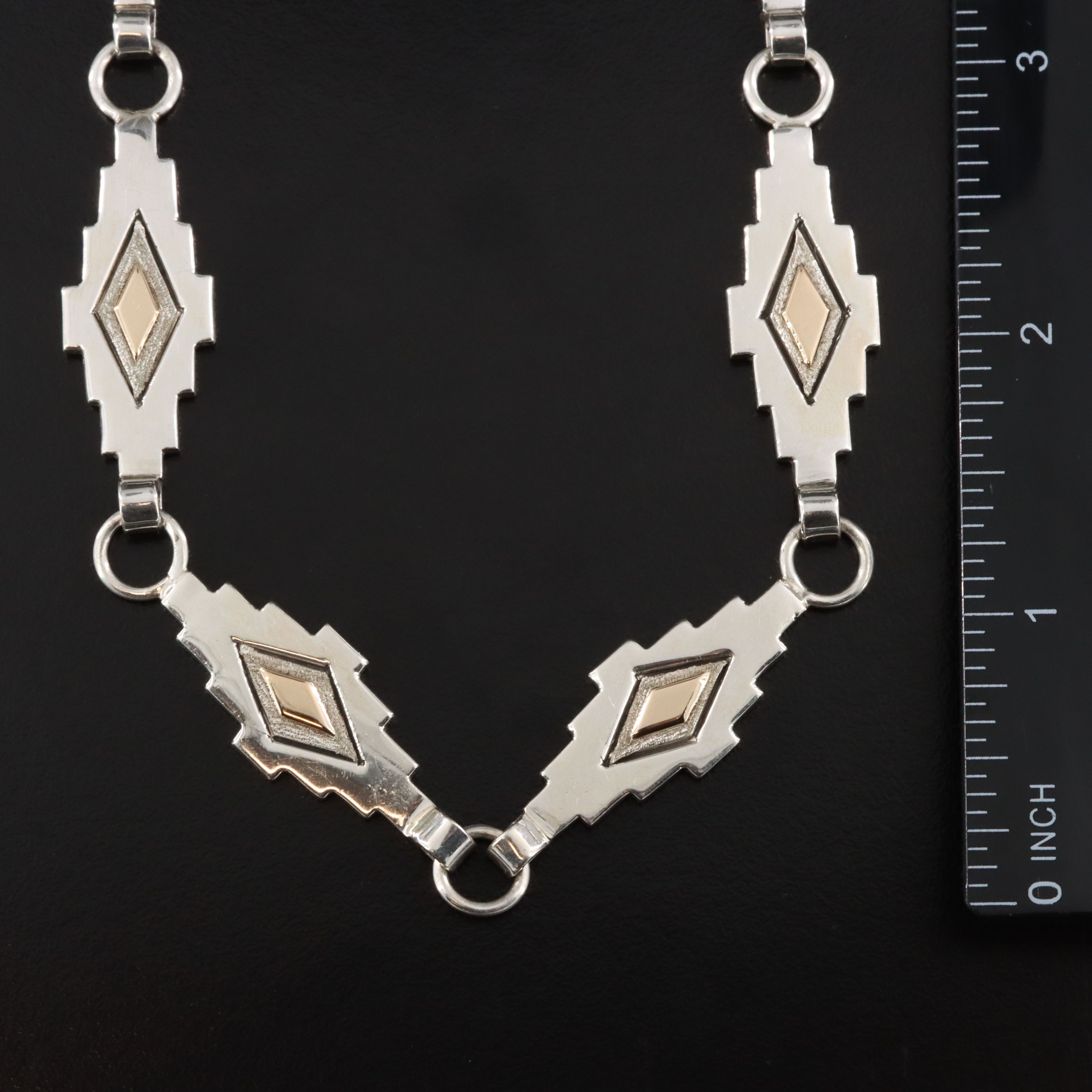 Jack Tom Navajo Diné Sterling and 14K Necklace and Earrings Set