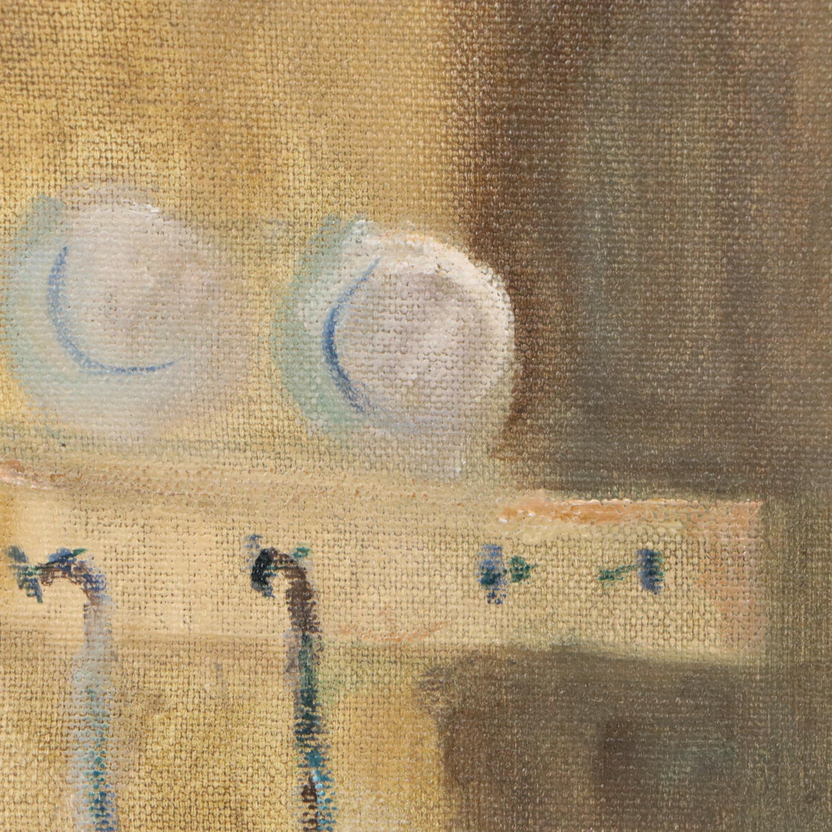 Gay Banowsky Oil Painting of Interior Kitchen Scene