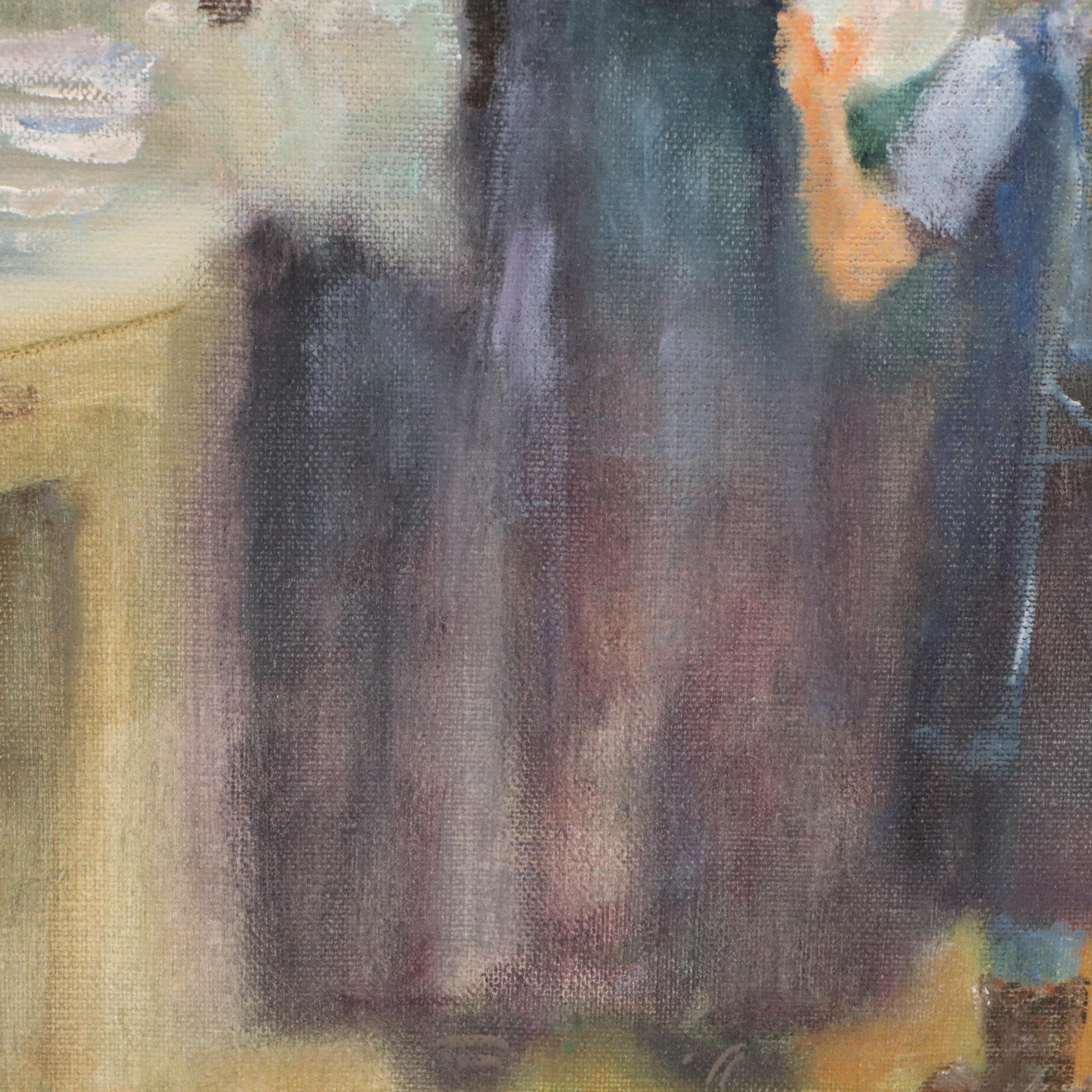 Gay Banowsky Oil Painting of Interior Kitchen Scene