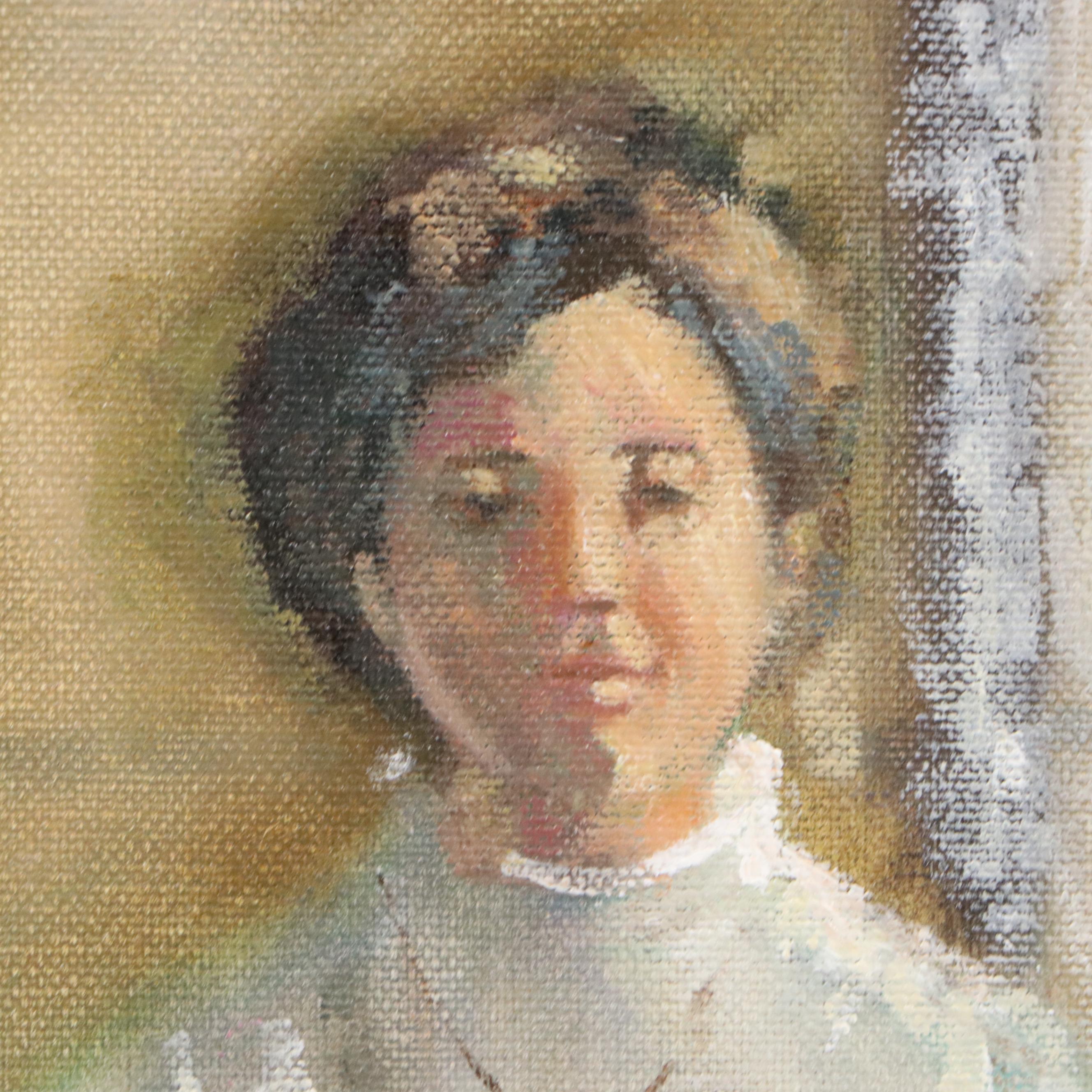 Gay Banowsky Oil Painting of Interior Kitchen Scene