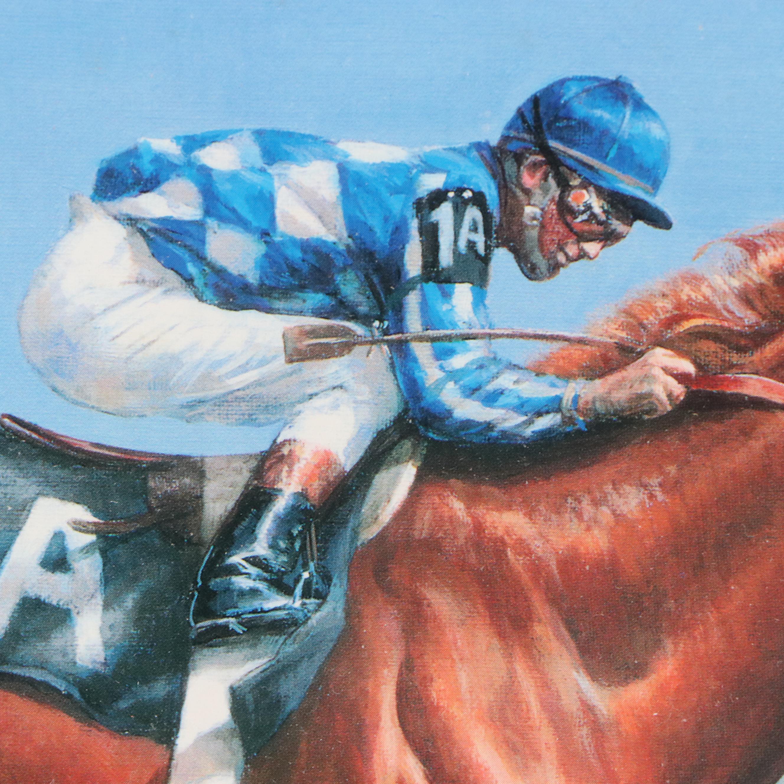 Jenness Cortez Offset Lithograph "Secretariat Winning the 1973 Kentucky Derby"