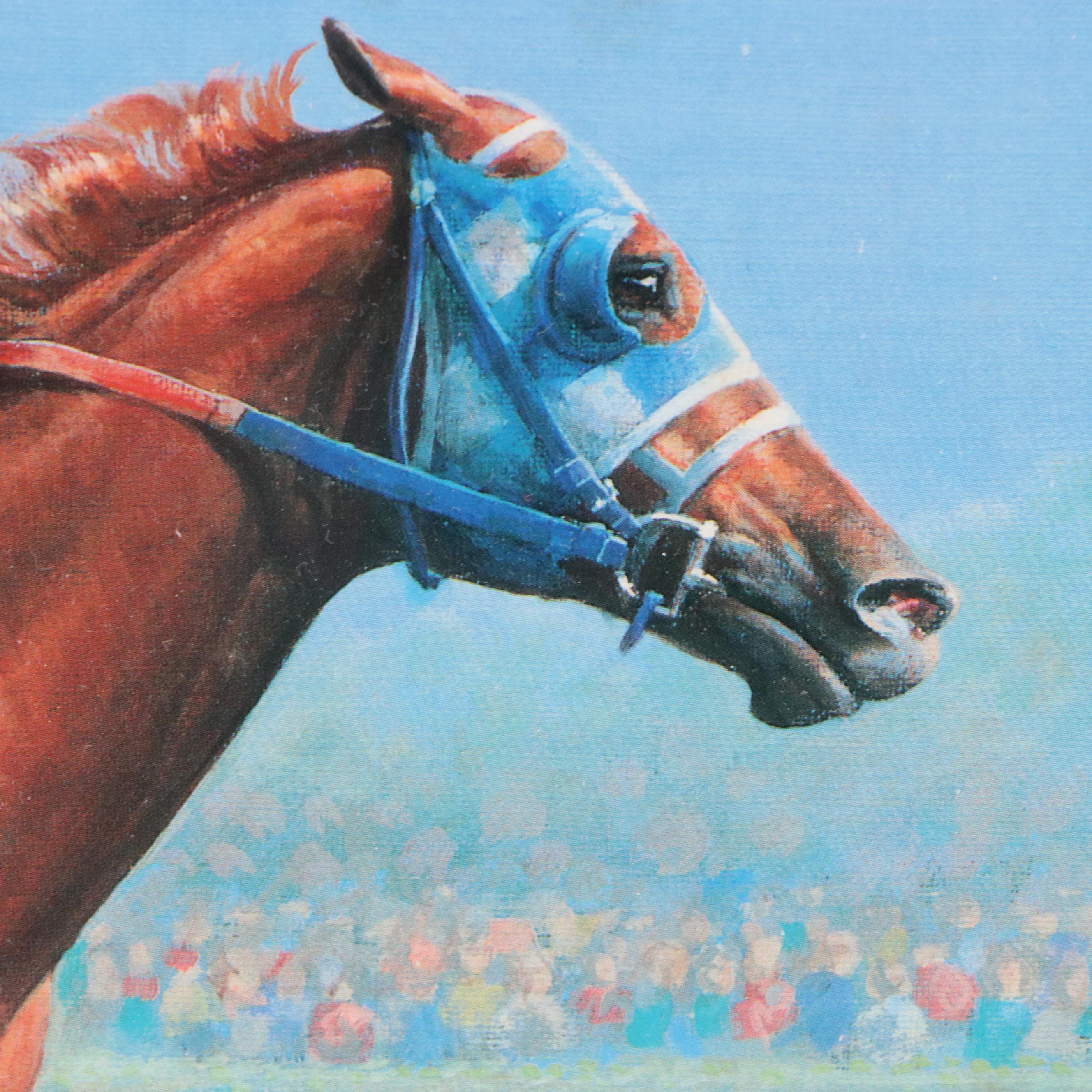 Jenness Cortez Offset Lithograph "Secretariat Winning the 1973 Kentucky Derby"