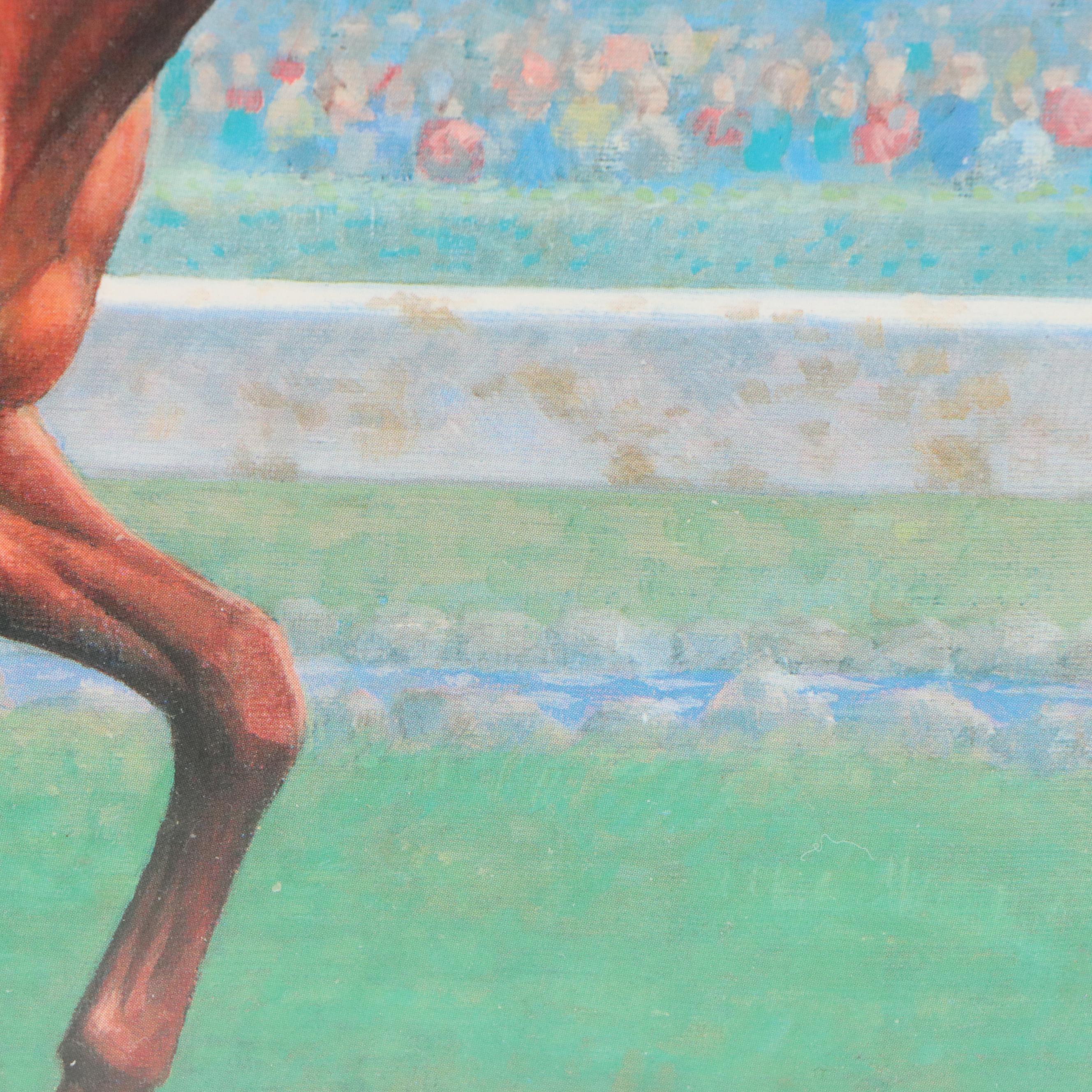 Jenness Cortez Offset Lithograph "Secretariat Winning the 1973 Kentucky Derby"