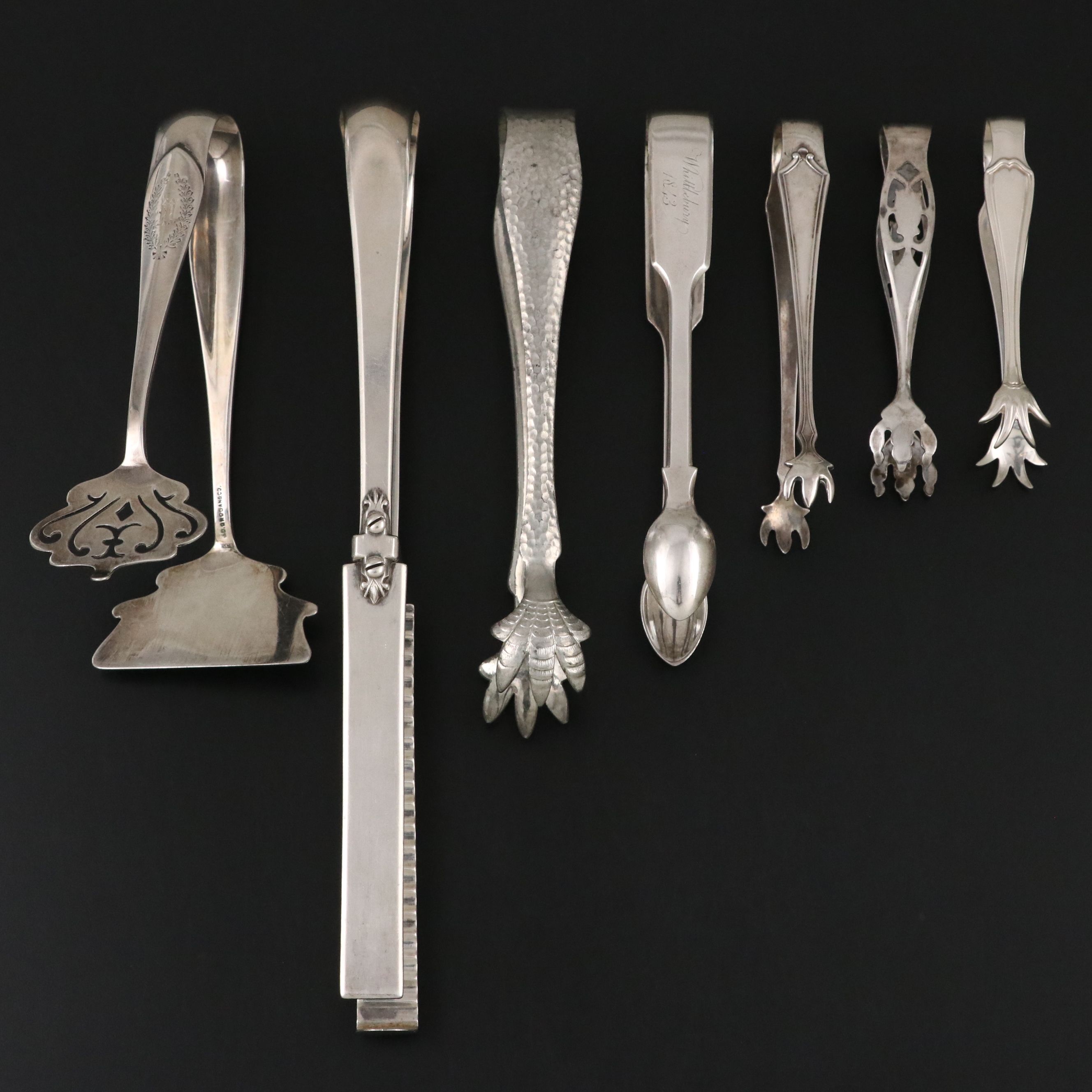 Charles Boyton, Reed & Barton, and Other Sterling Silver and Metal Tongs