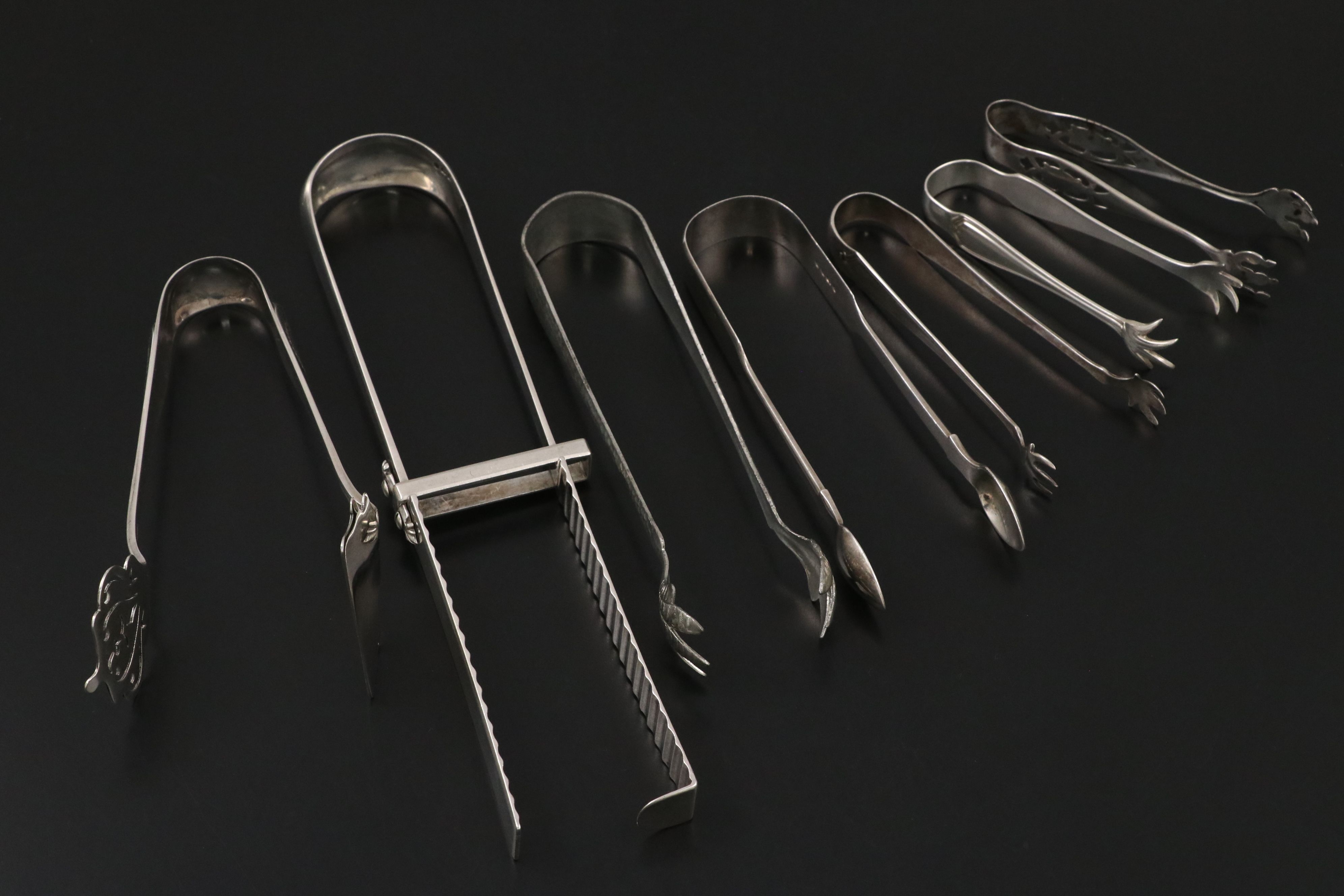 Charles Boyton, Reed & Barton, and Other Sterling Silver and Metal Tongs