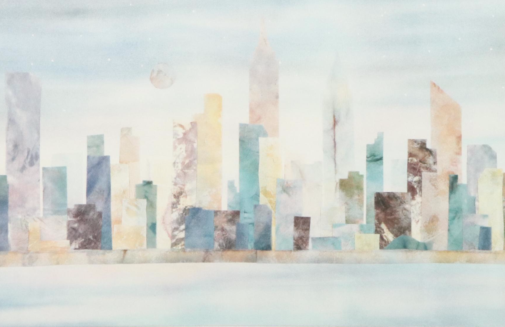 New York City Skyline Offset Lithograph "Manhattan Rhapsody" After Henry Howell