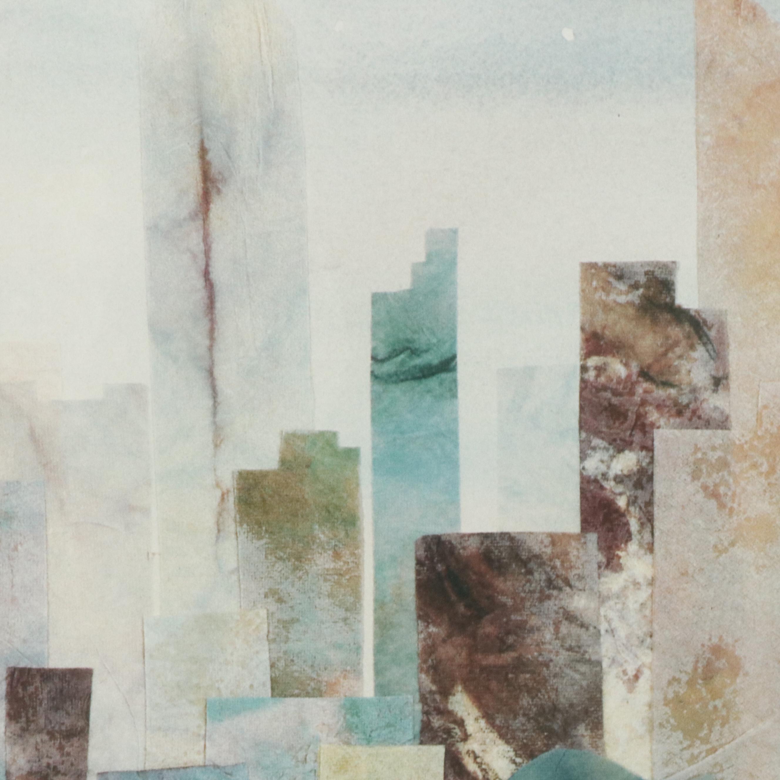 New York City Skyline Offset Lithograph "Manhattan Rhapsody" After Henry Howell