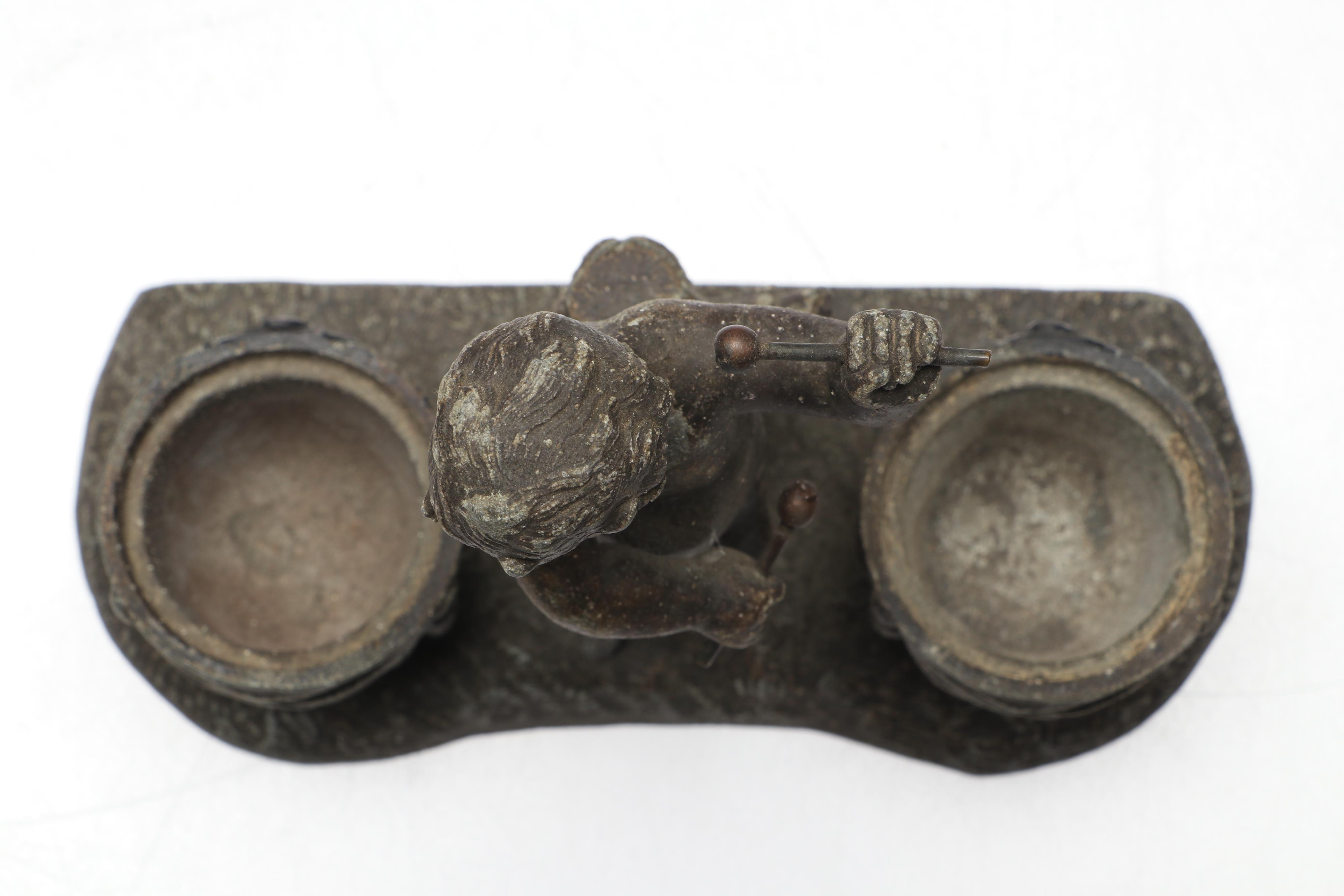 Satyr Drummer Metal Inkwell Stand