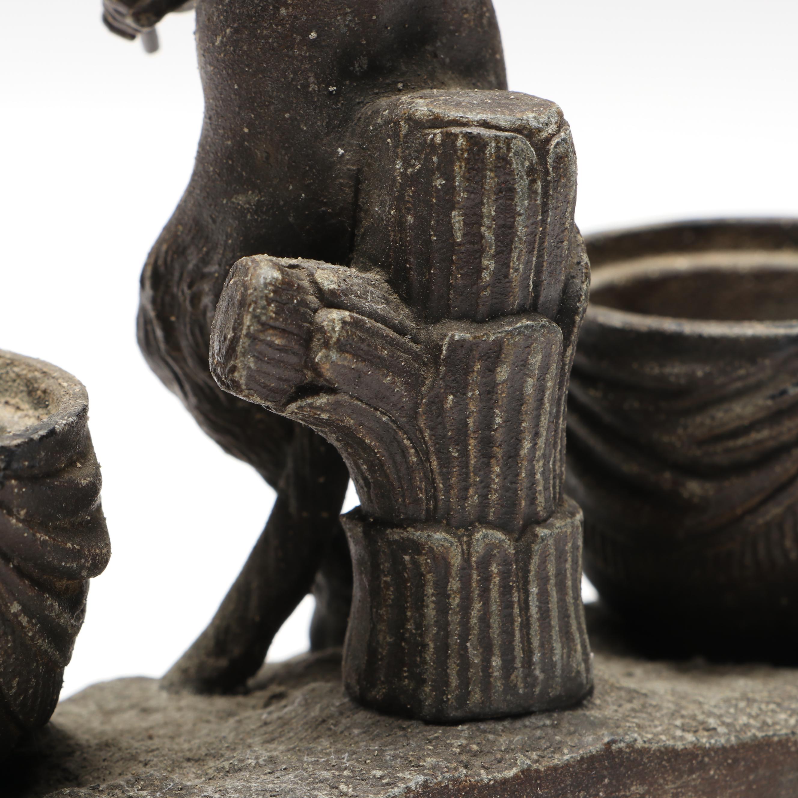 Satyr Drummer Metal Inkwell Stand