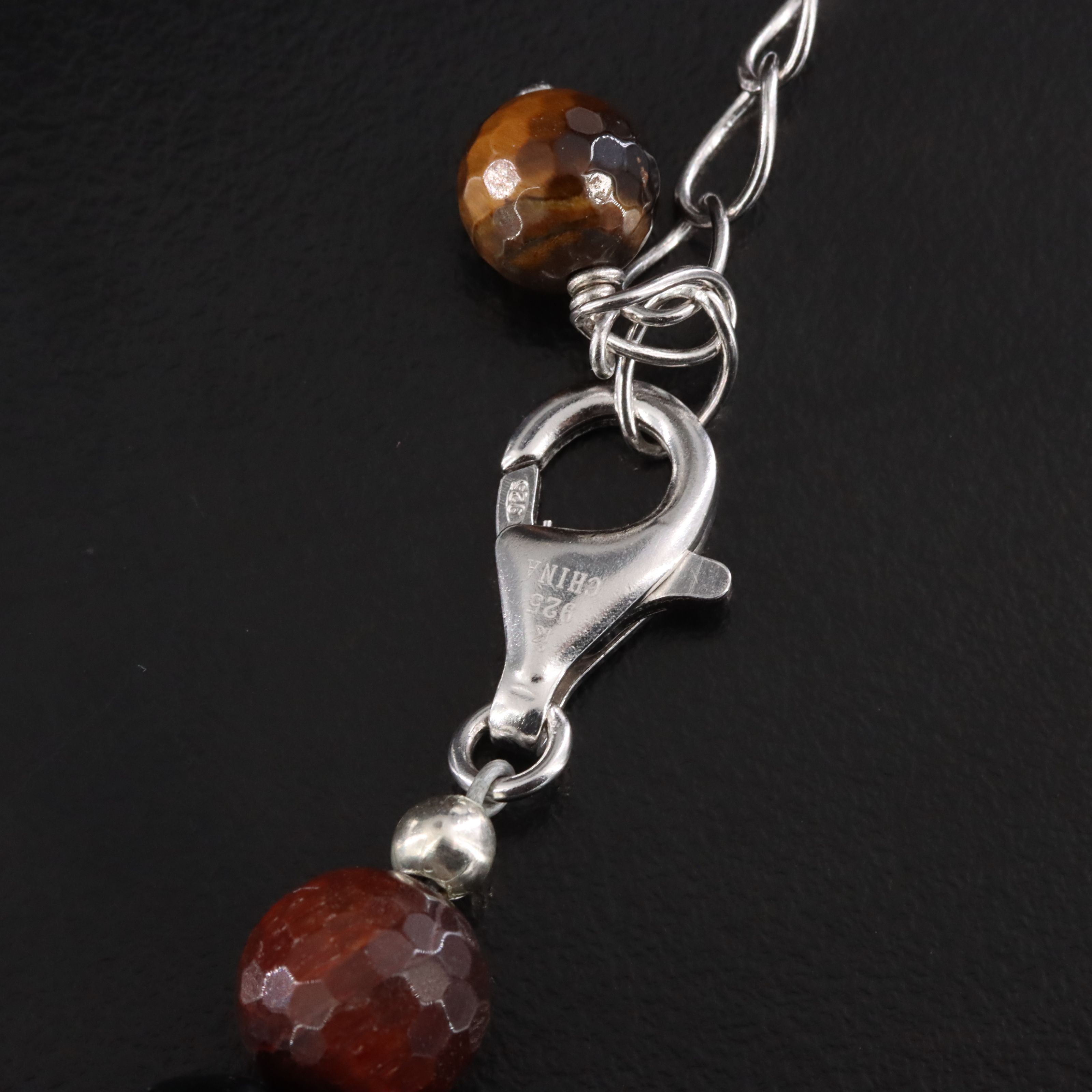 Graduated Tiger's Eye Necklace with Sterling Clasp