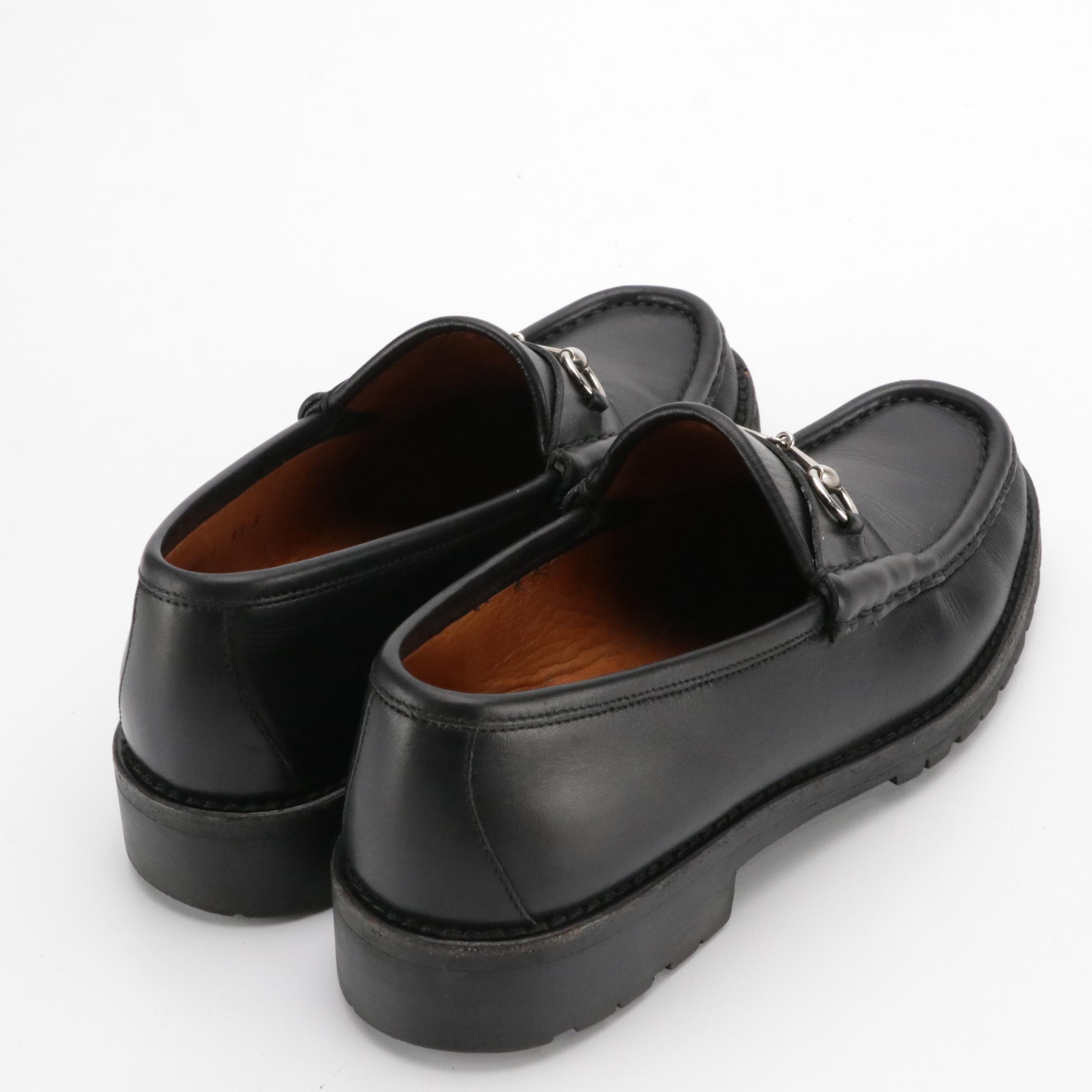 Gucci Black Calfskin Leather Horsebit Loafers