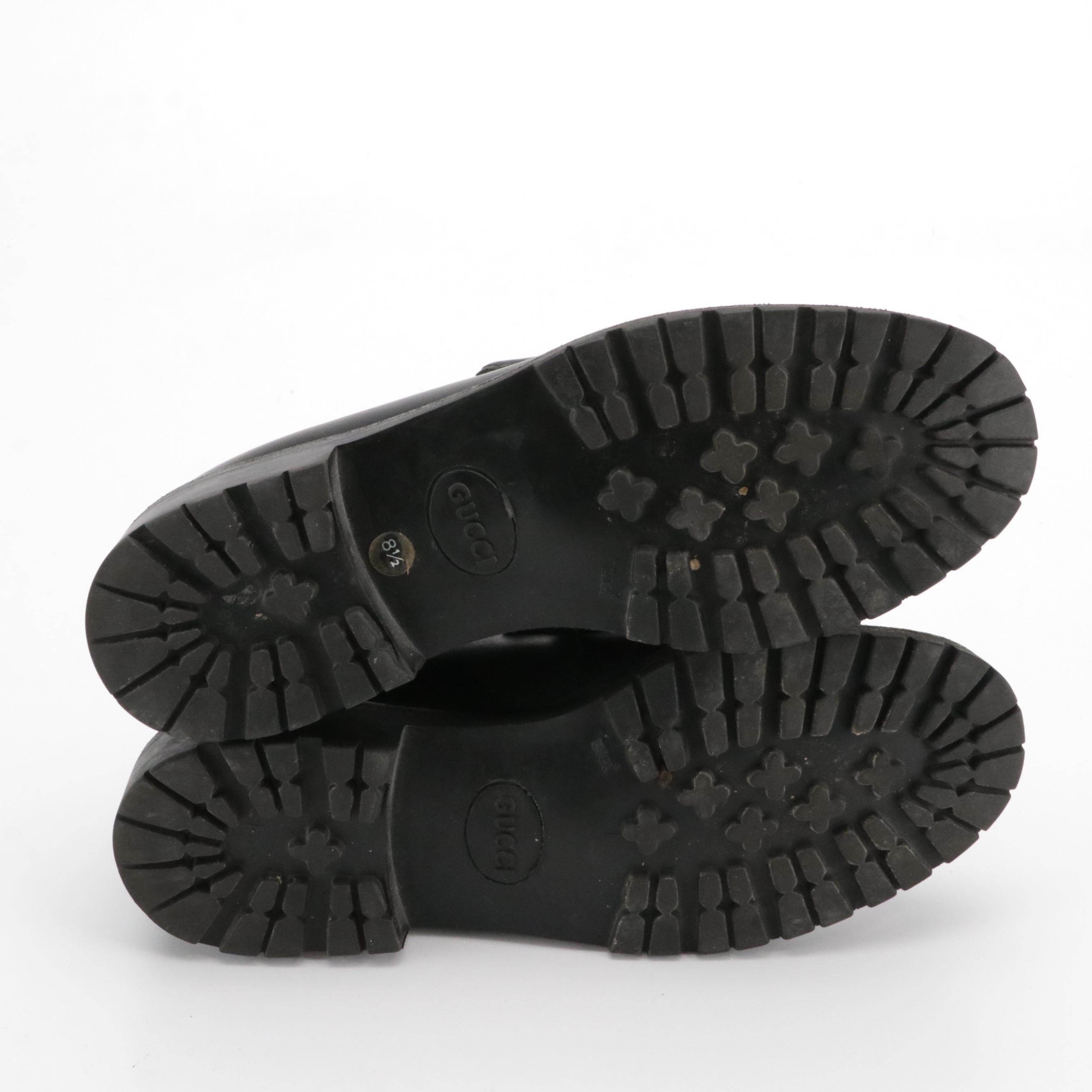 Gucci Black Calfskin Leather Horsebit Loafers