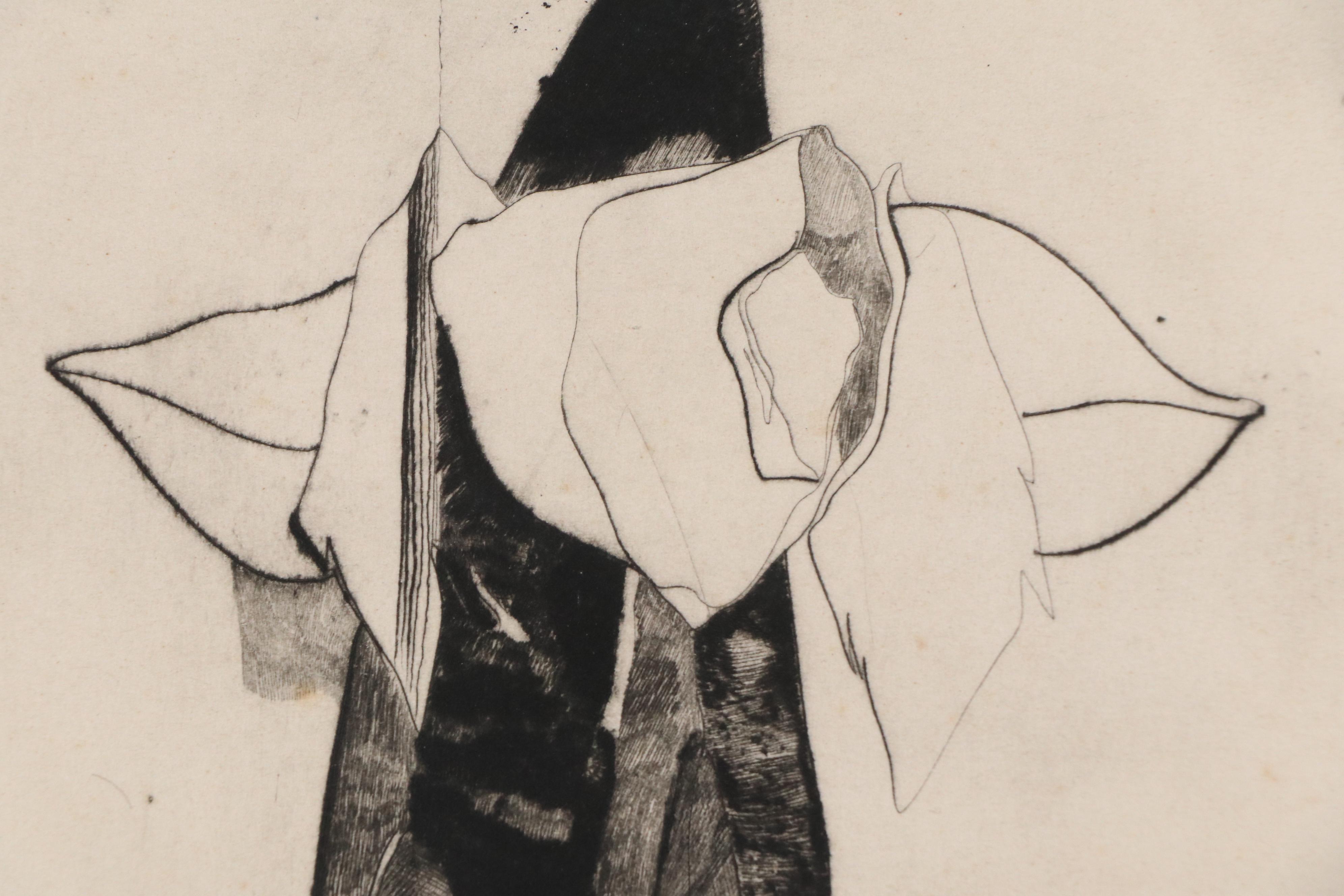 Abstract Etching "Je T'Haime," 20th Century