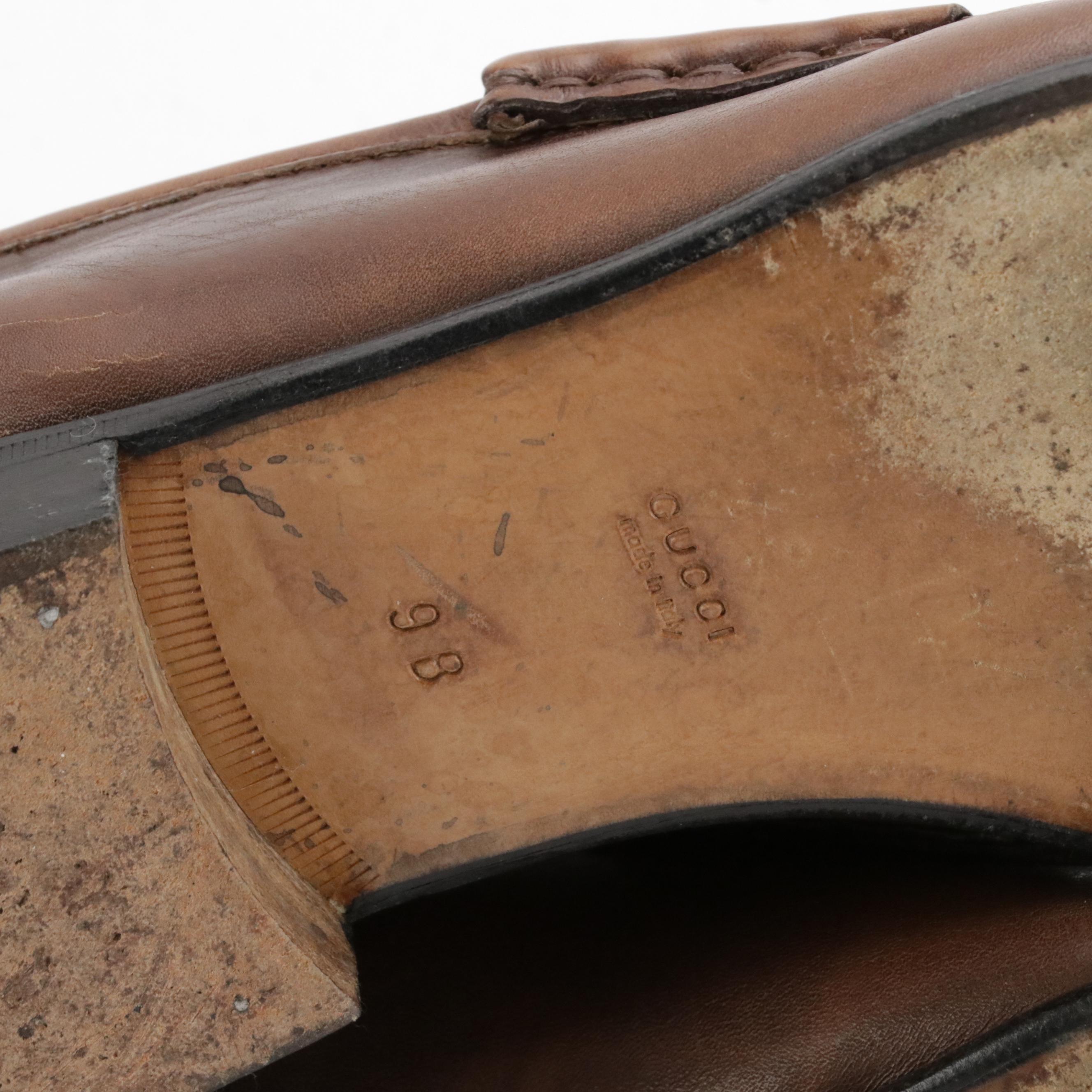 Gucci Brown Calfskin Leather Horsebit Loafers