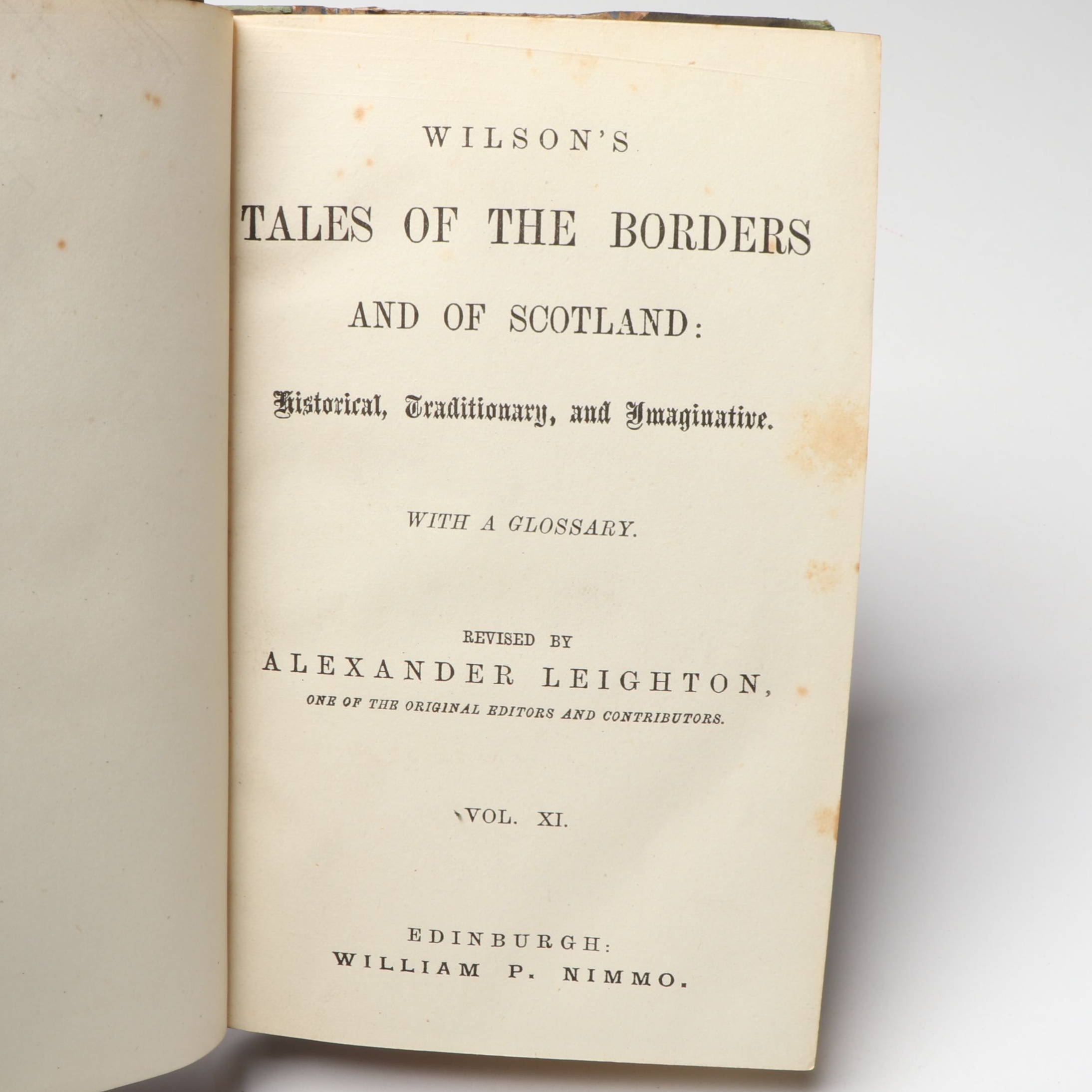 Leather Bound "Wilson's Tales of the Borders and of Scotland" Partial Set