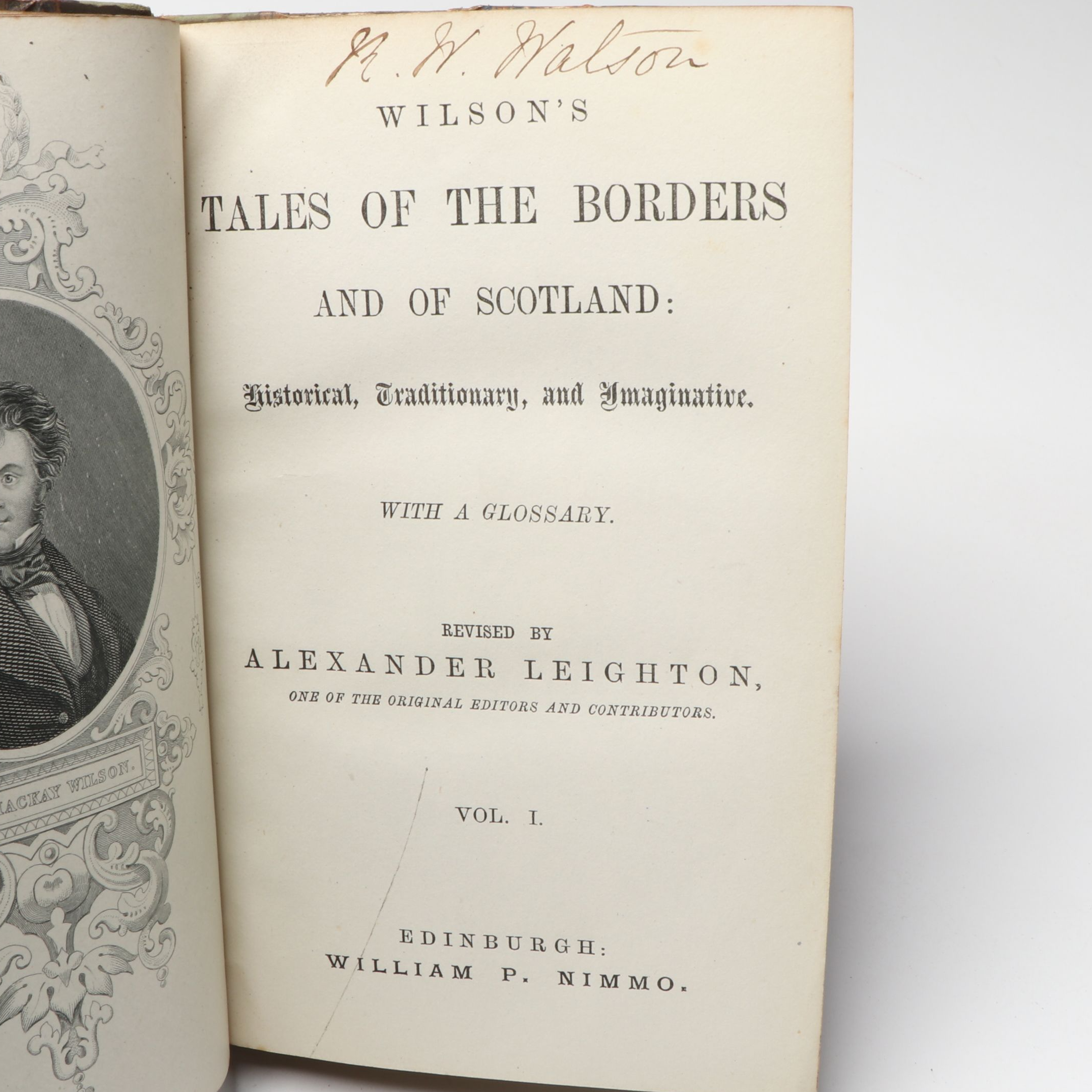 Leather Bound "Wilson's Tales of the Borders and of Scotland" Partial Set