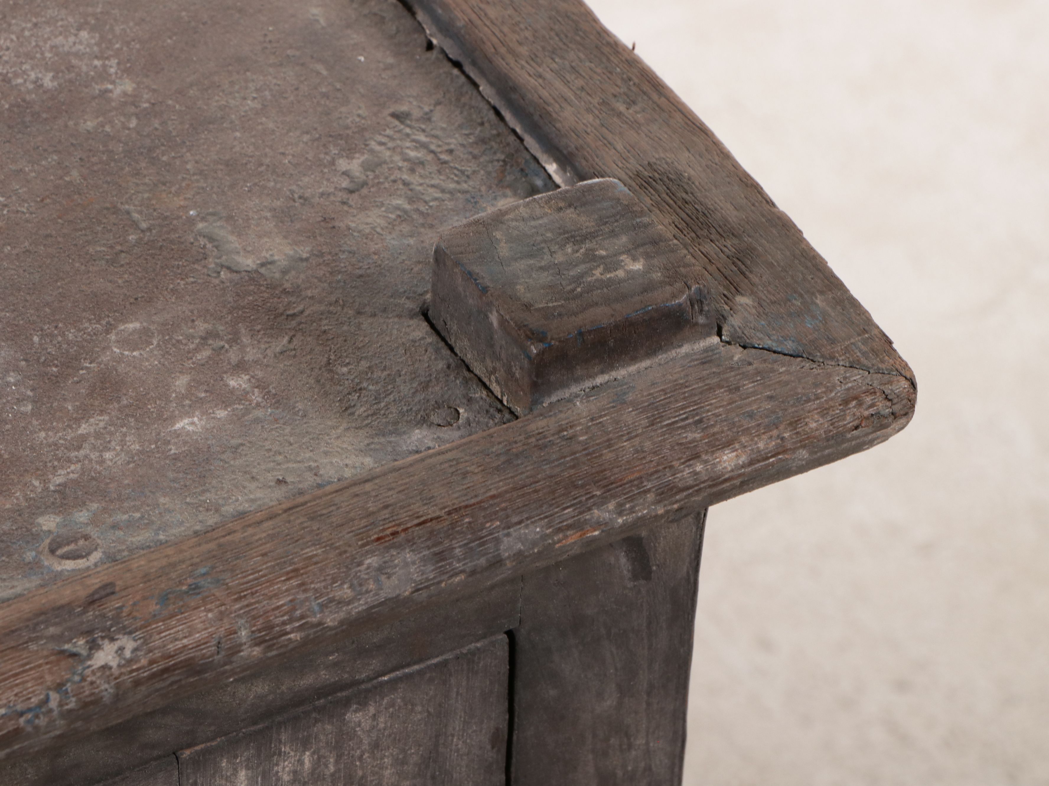 Primitive European Style Wooden Cabinet with Wire Mesh Front