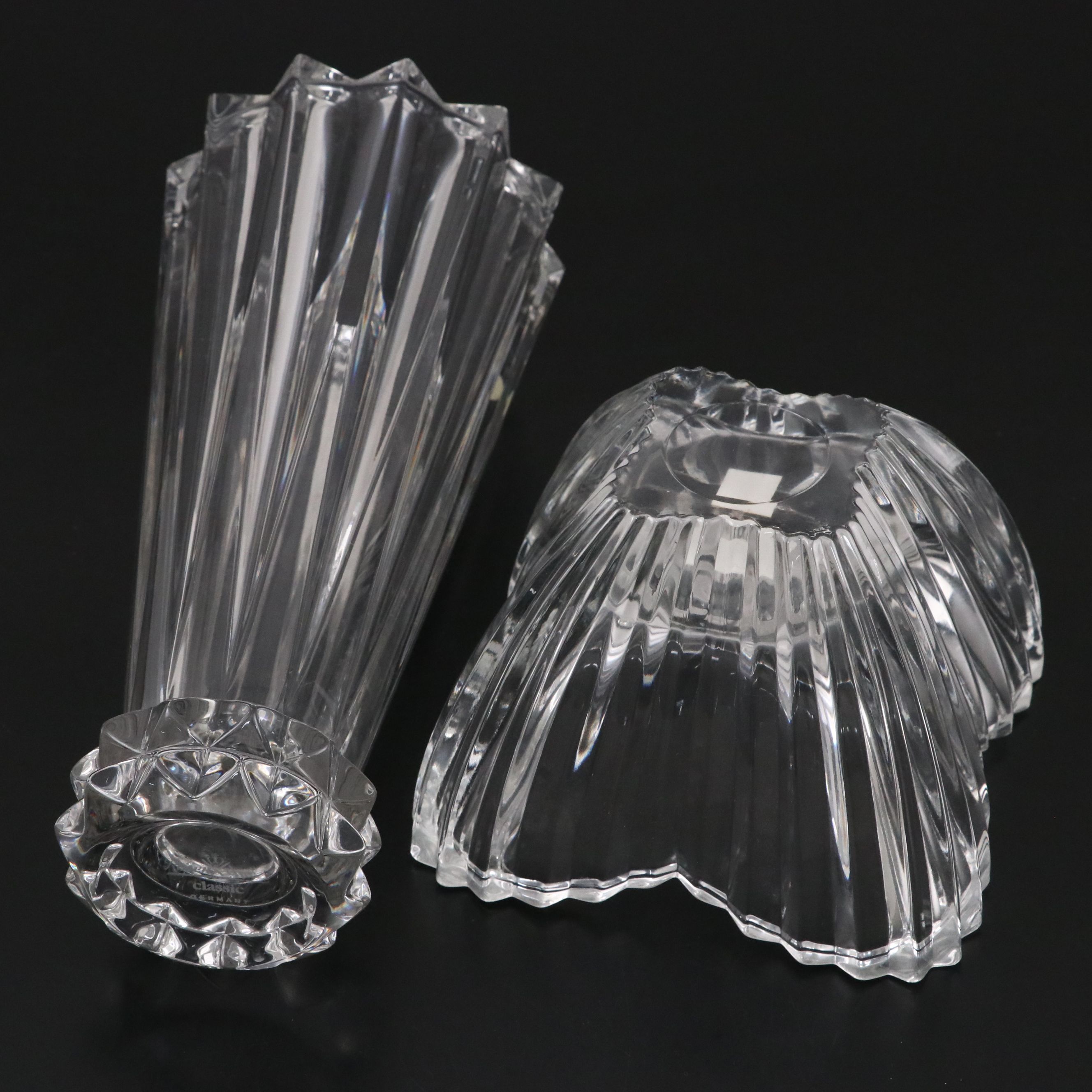 Rosenthal "Blossom" Crystal Vase and Mikasa Crystal "Lydia" Tulip Bowl