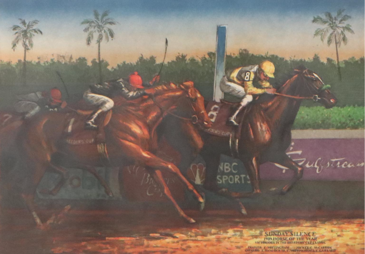 Jenness Cortez Color Etching "1989 Horse of the Year Sunday Silence...", 1990