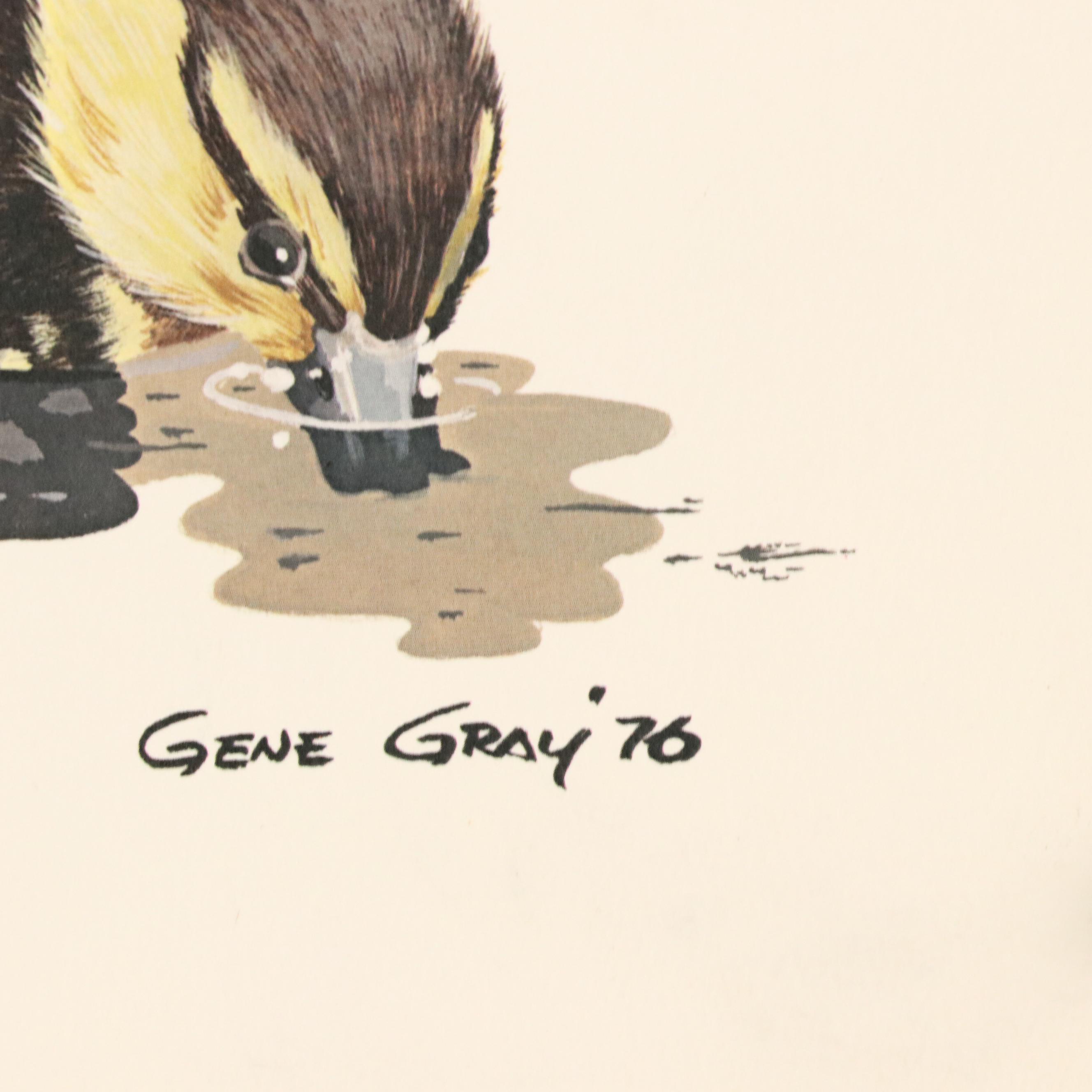 After Gene Gray Offset Lithograph "Baby Mallard," Circa 1976