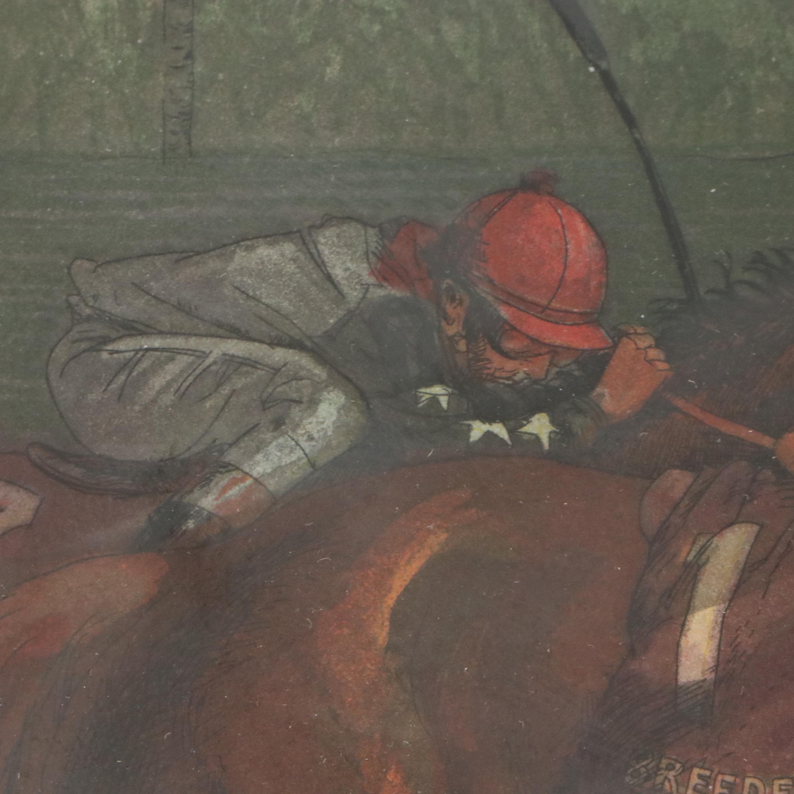 Jenness Cortez Color Etching "1989 Horse of the Year Sunday Silence...", 1990