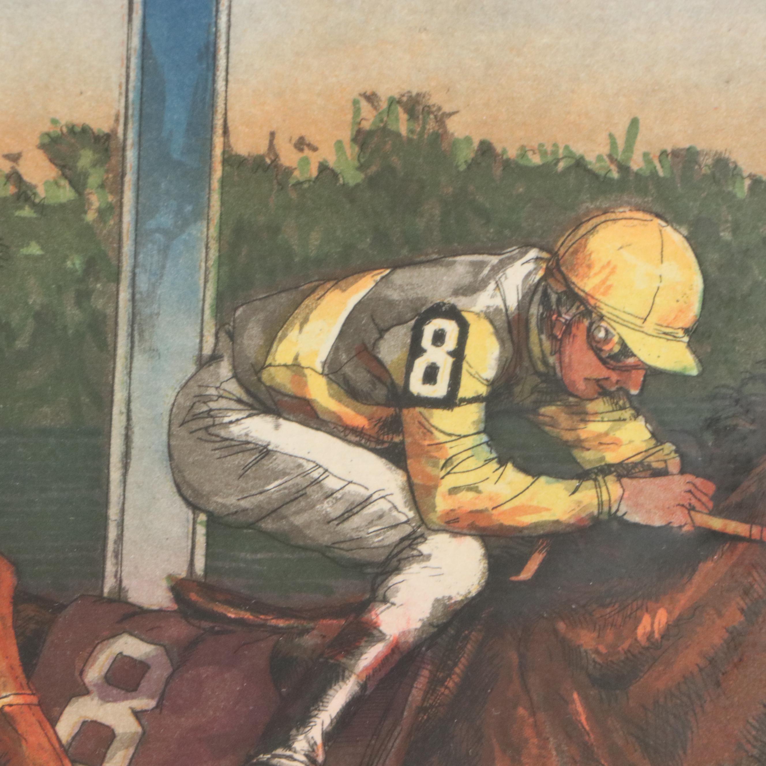 Jenness Cortez Color Etching "1989 Horse of the Year Sunday Silence...", 1990