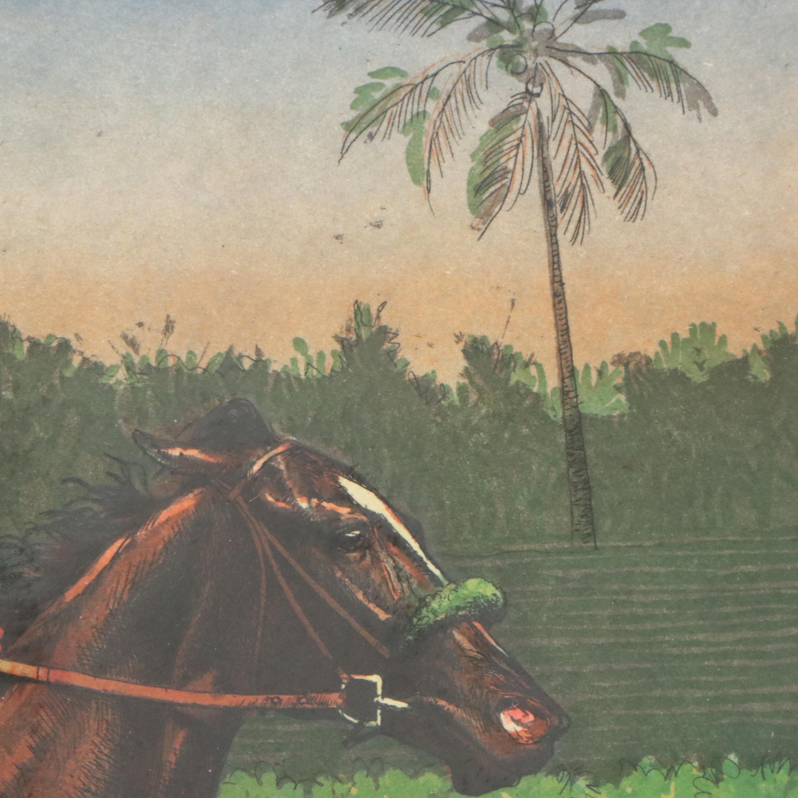 Jenness Cortez Color Etching "1989 Horse of the Year Sunday Silence...", 1990