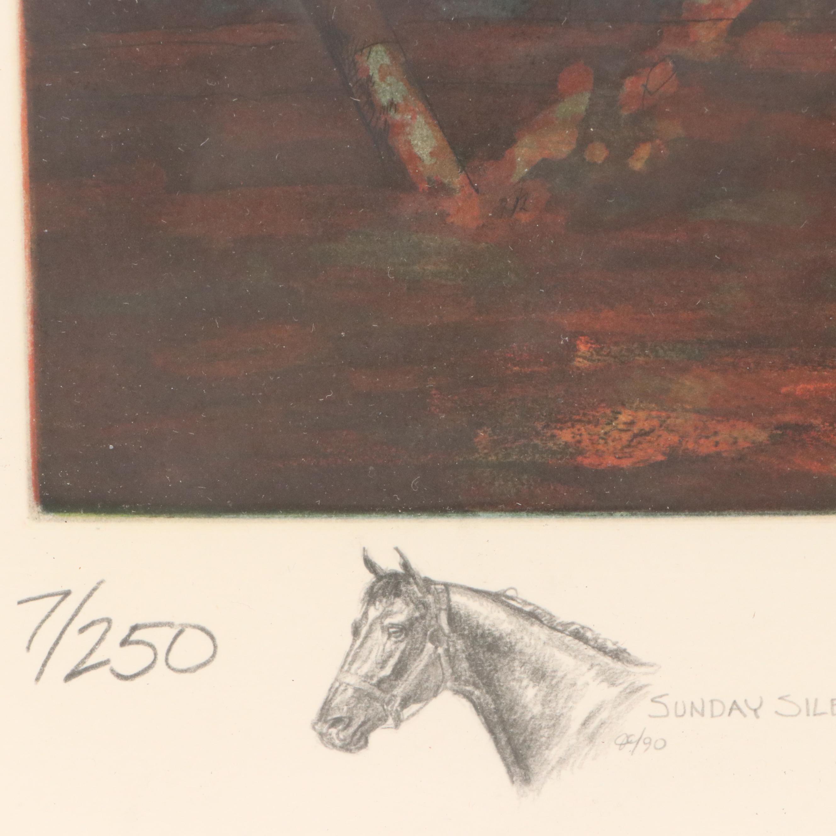 Jenness Cortez Color Etching "1989 Horse of the Year Sunday Silence...", 1990