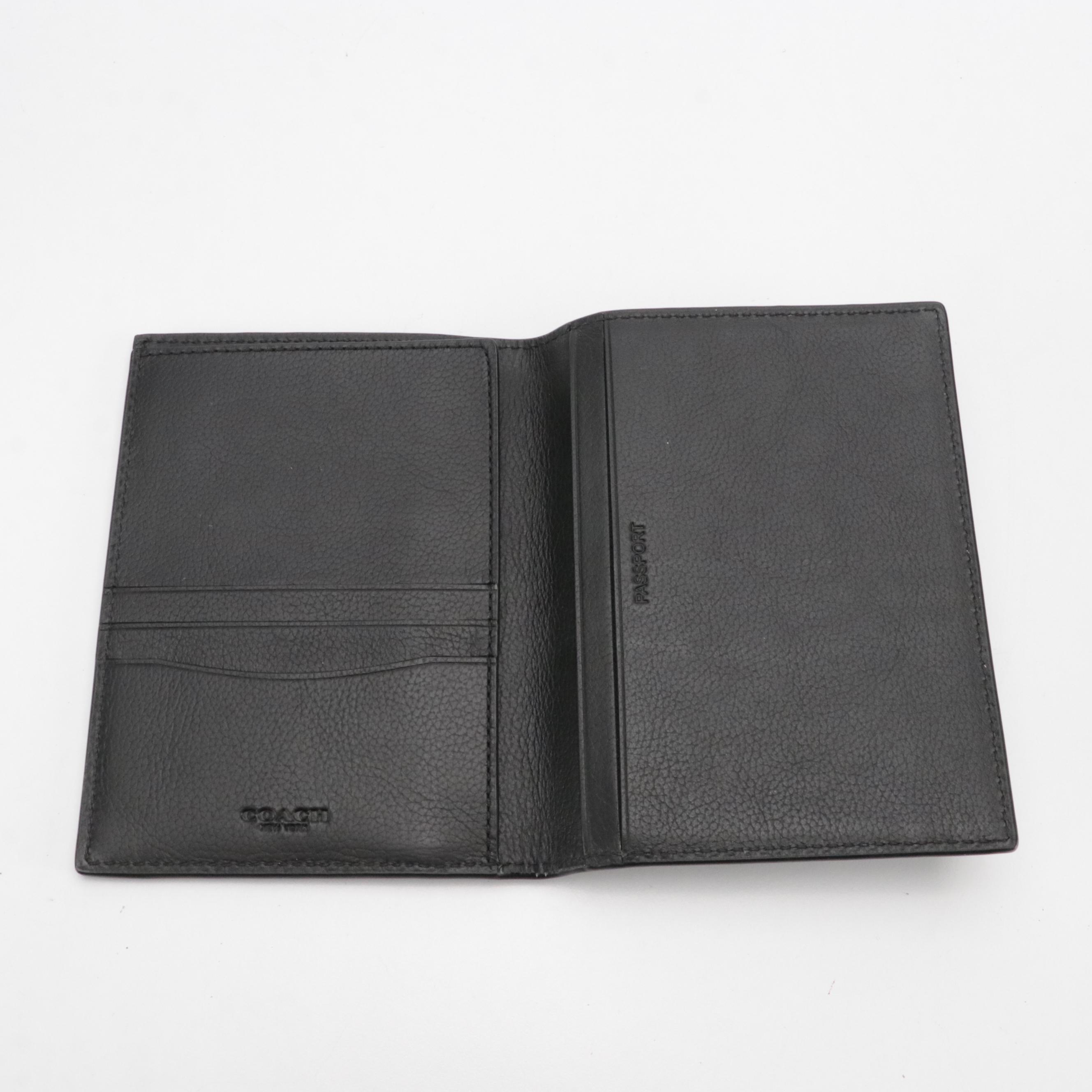 Coach Pebble Grain Leather Passport Wallet and Wristlet with Taxi Wallet