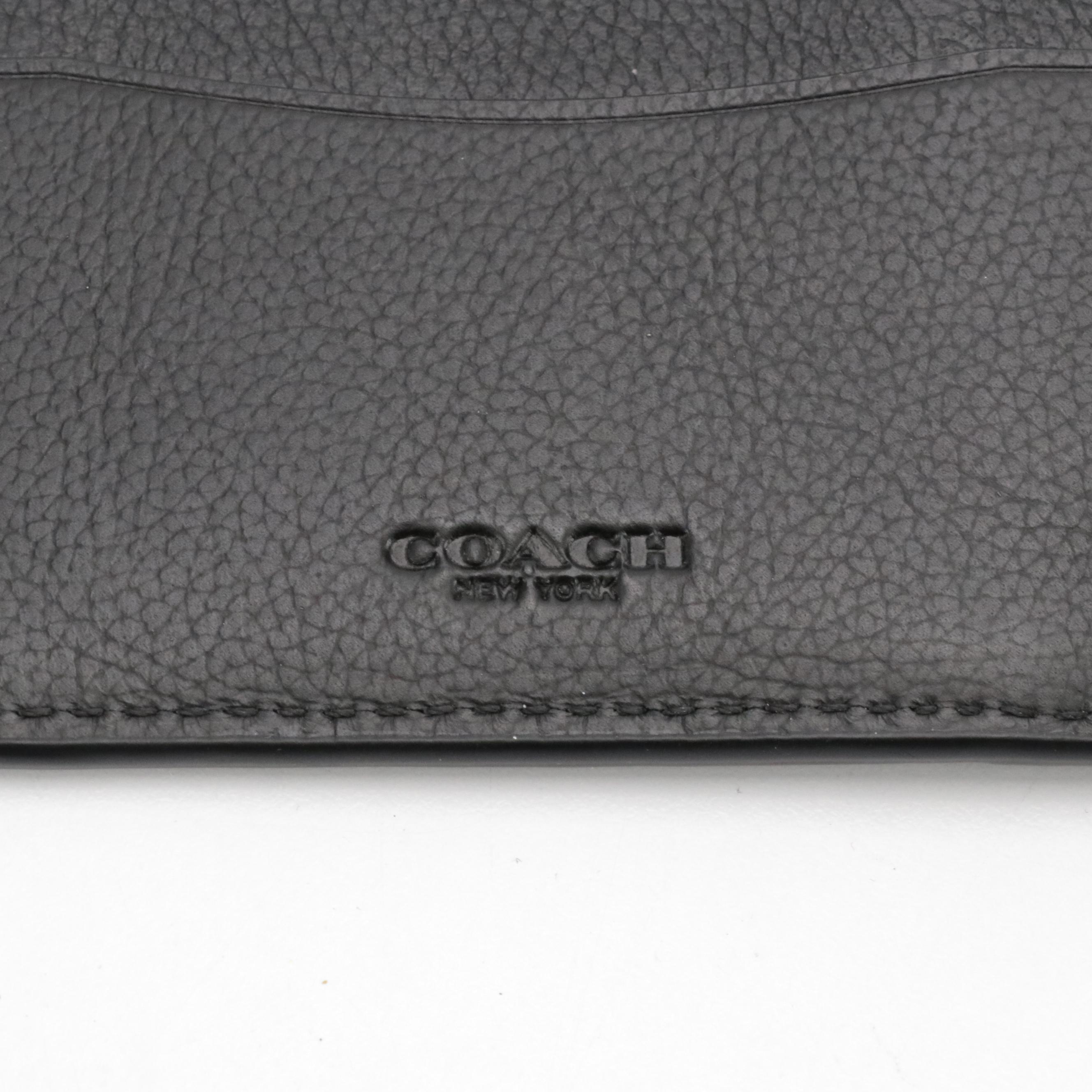 Coach Pebble Grain Leather Passport Wallet and Wristlet with Taxi Wallet