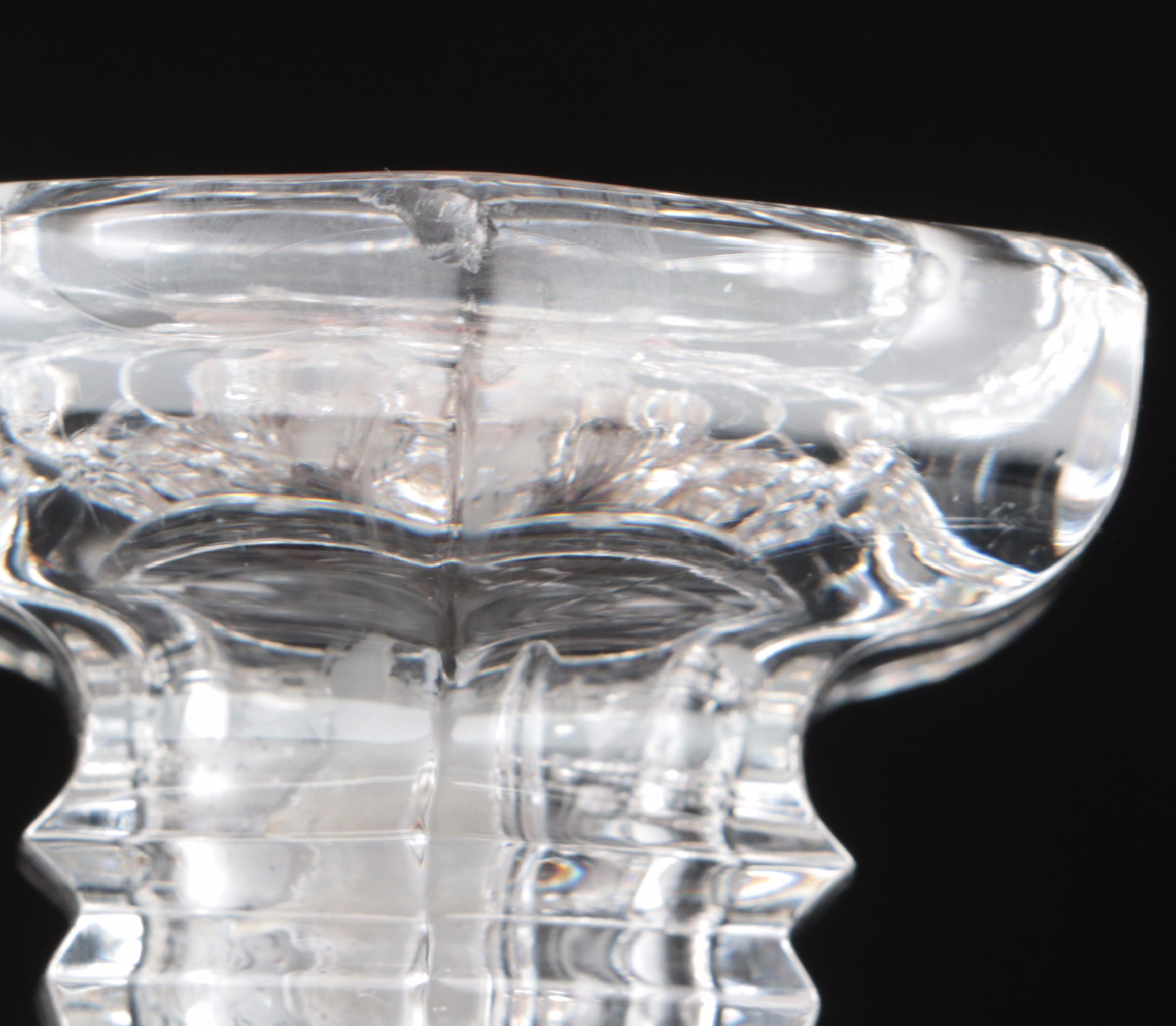 Crystal Candle Holders, Bowl, and Mustard Jar