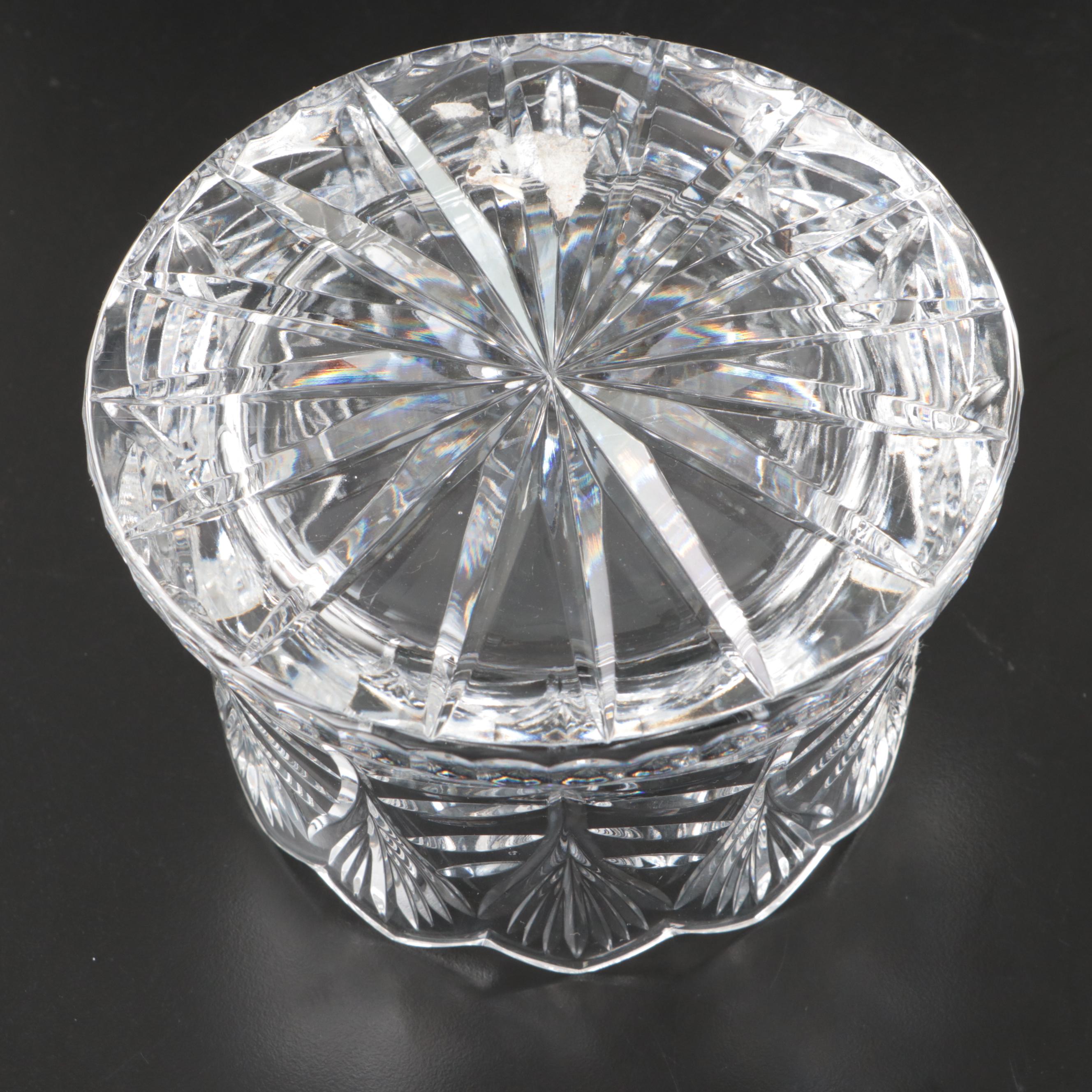 Crystal Candle Holders, Bowl, and Mustard Jar