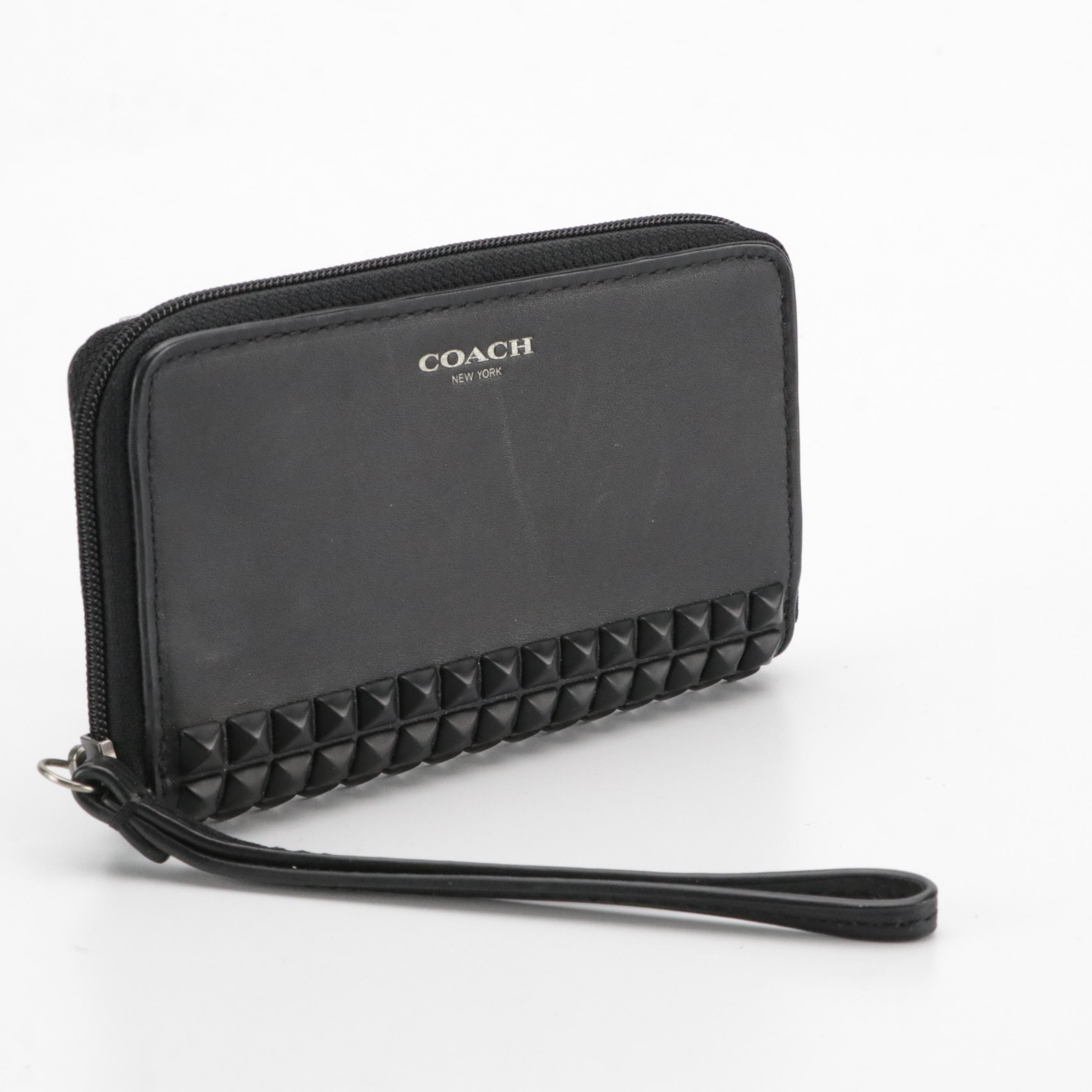 Coach Pebble Grain Leather Passport Wallet and Wristlet with Taxi Wallet