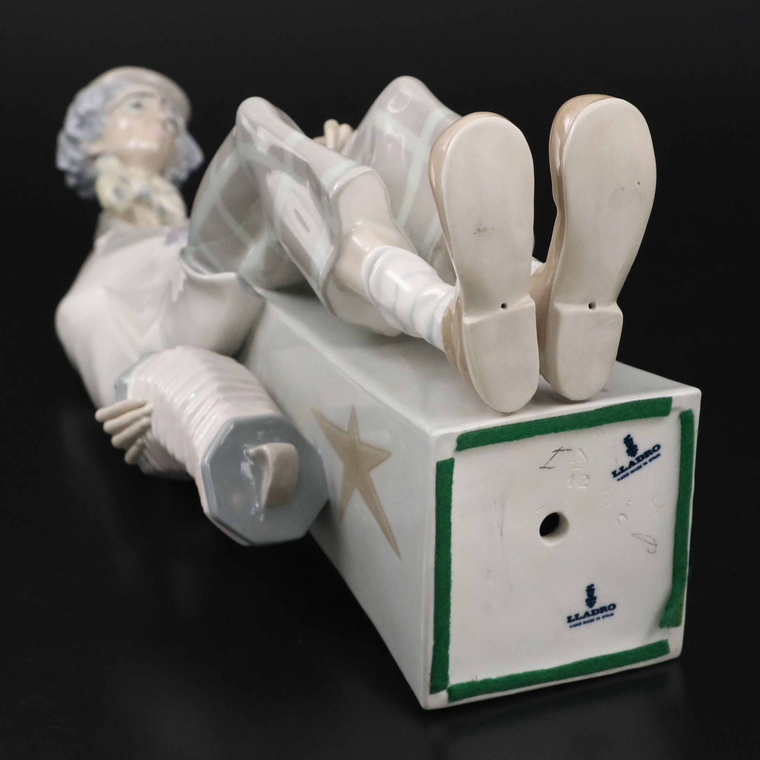 Lladró "Clown With Concertina" Porcelain Figure