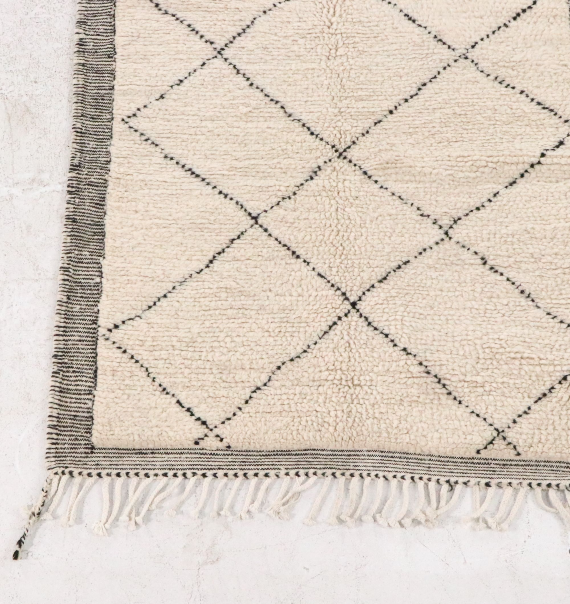 4'2 x 8'8 Hand-Knotted Moroccan Berber Area Rug