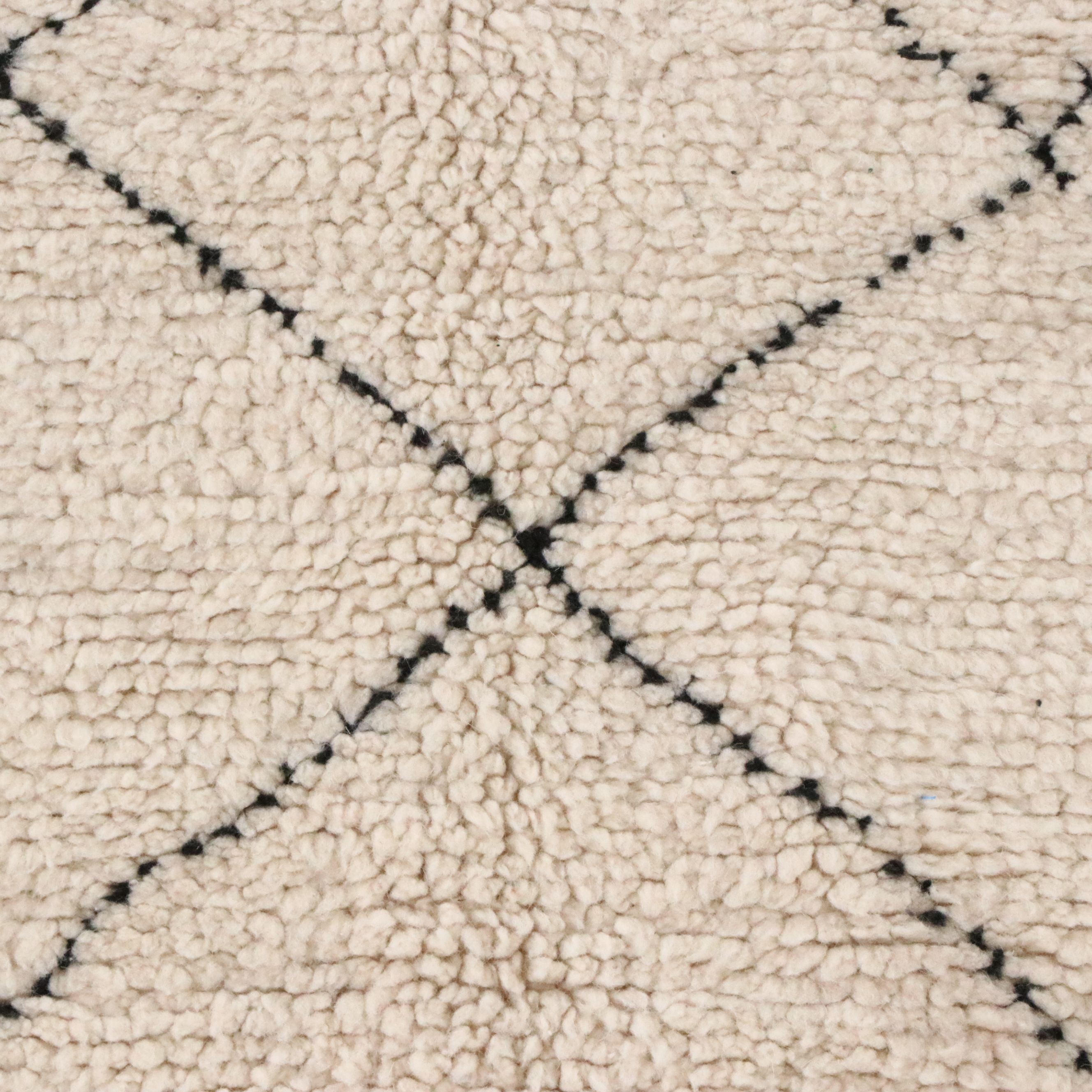 4'2 x 8'8 Hand-Knotted Moroccan Berber Area Rug