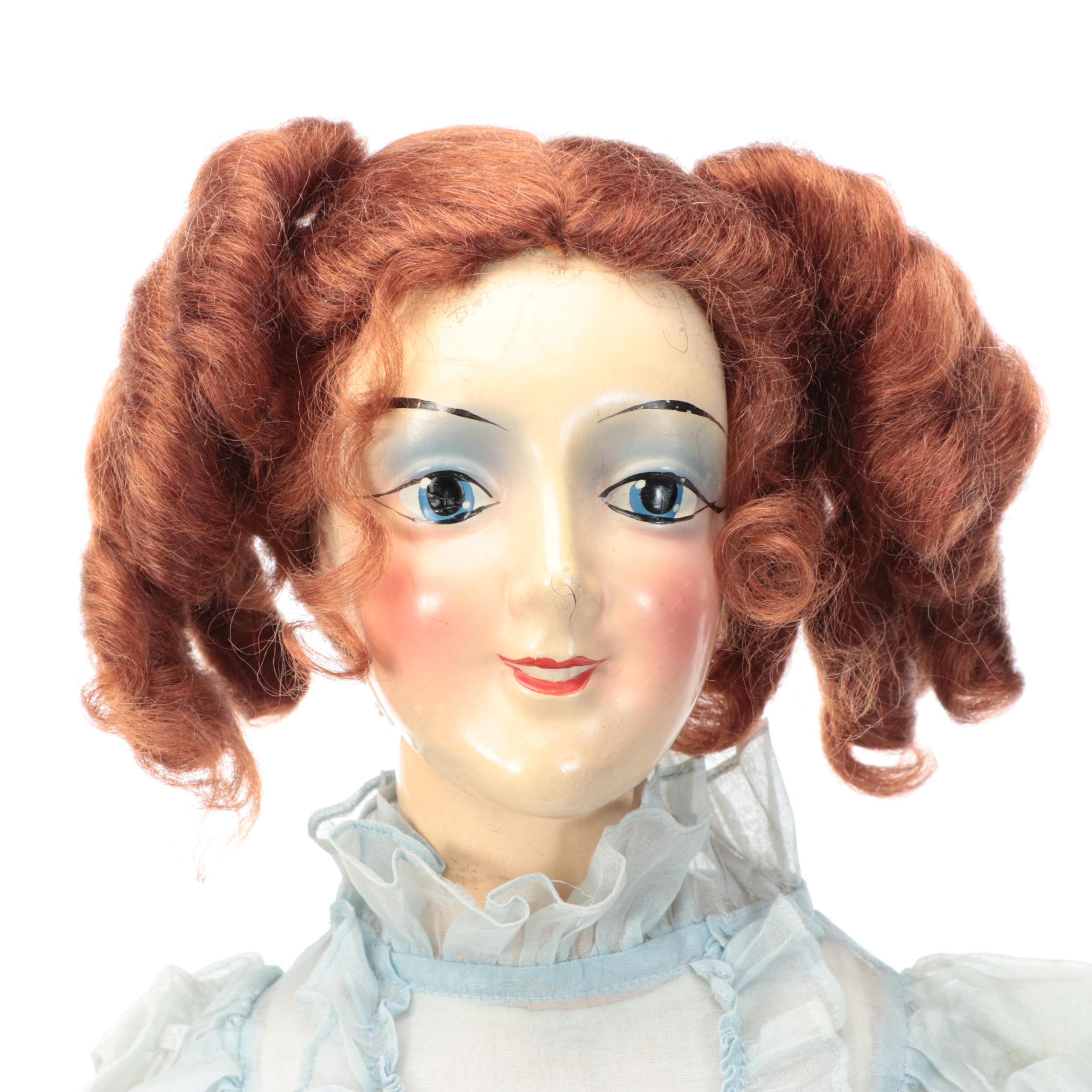Art Deco Style Composite Boudoir Doll, Early 20th Century
