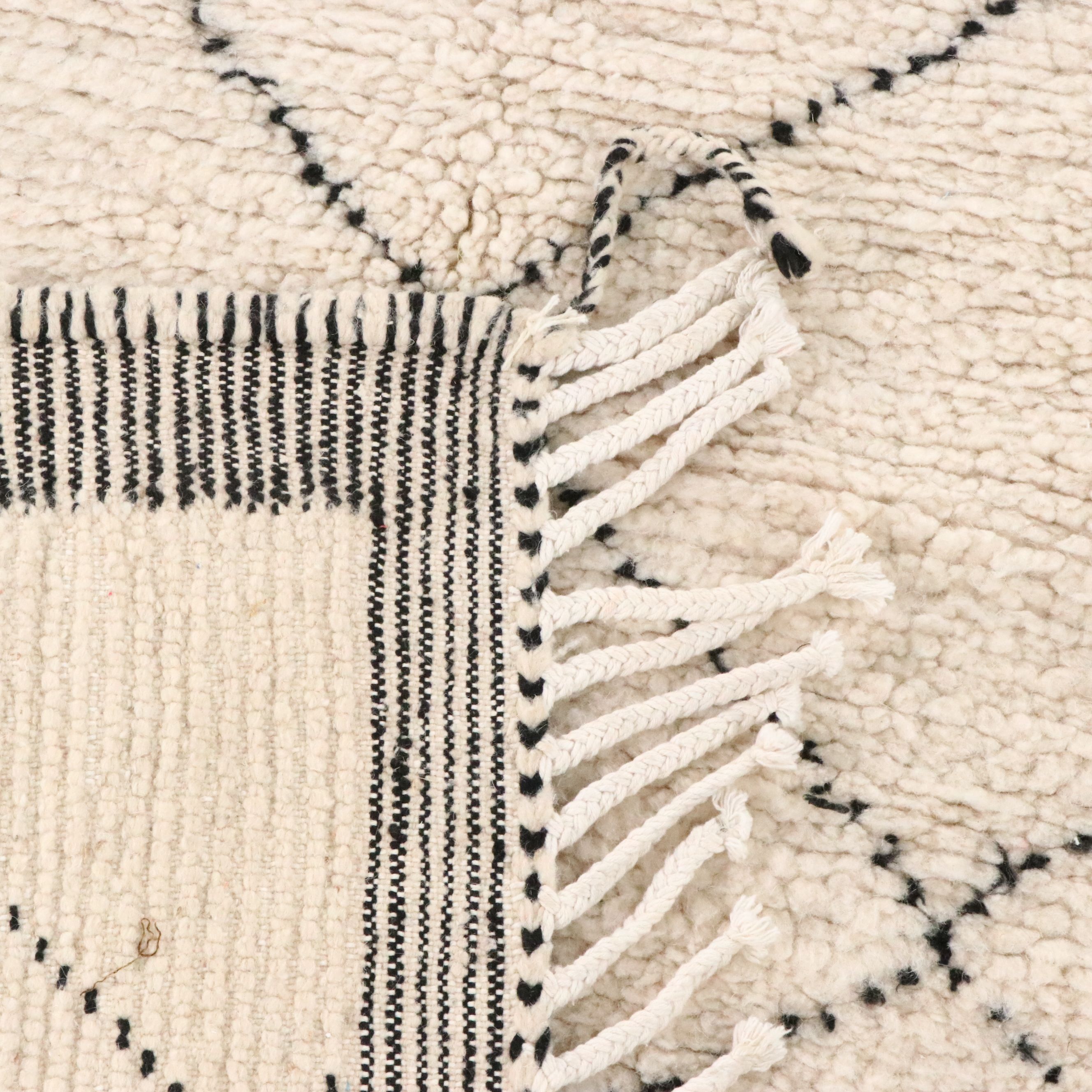 4'2 x 8'8 Hand-Knotted Moroccan Berber Area Rug