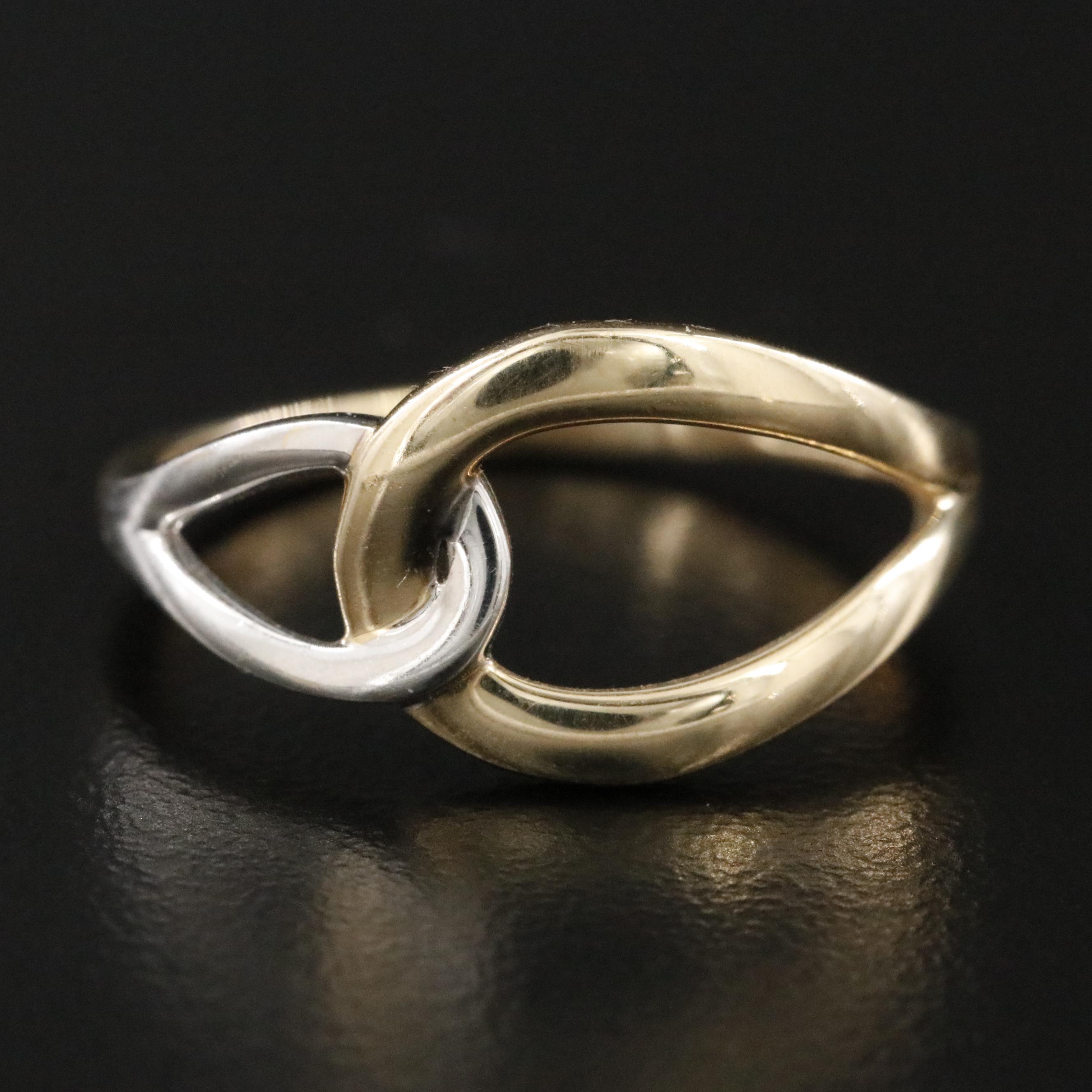 14K Two-Tone Interlocking Ring
